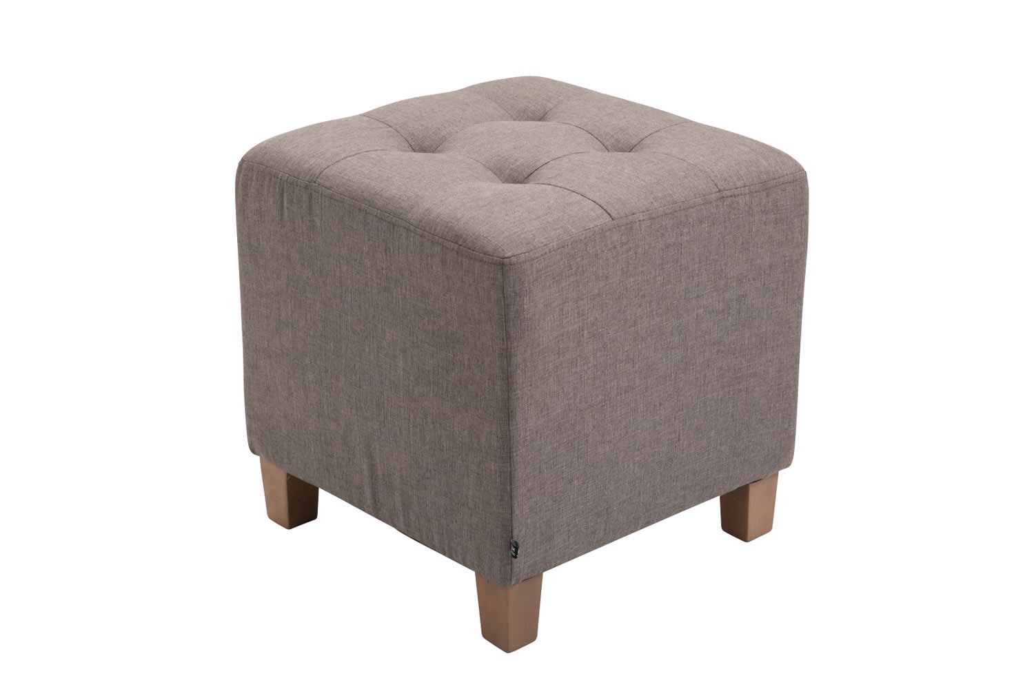 CLP Sitzhocker Pharao I Gepolsterter Sitzw&uuml;rfel Mit Stoff-Bezug I Helle Holzbeine - Bild 1