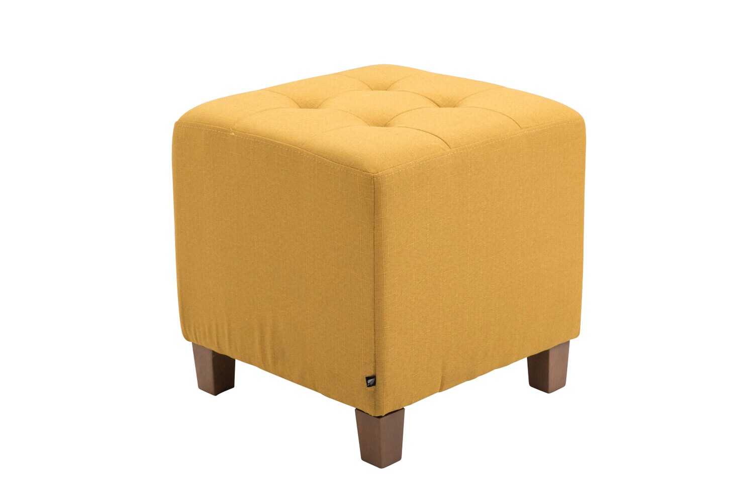 CLP Sitzhocker Pharao I Gepolsterter Sitzw&uuml;rfel Mit Stoff-Bezug I Helle Holzbeine - Bild 1