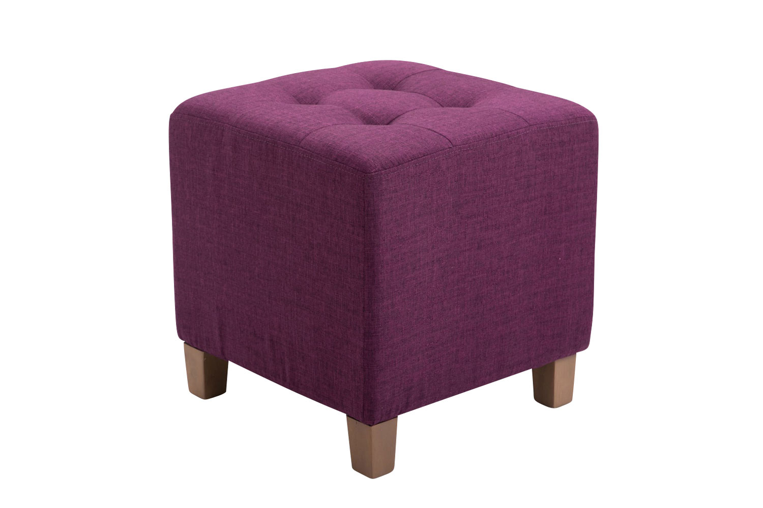 CLP Sitzhocker Pharao I Gepolsterter Sitzw&uuml;rfel Mit Stoff-Bezug I Helle Holzbeine - Bild 1