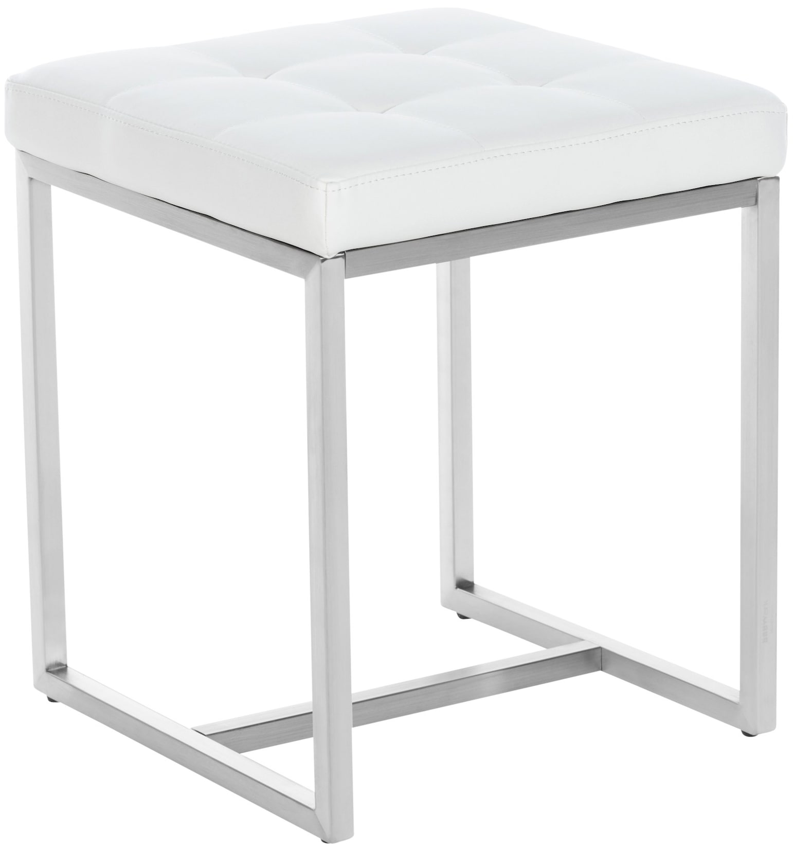 CLP Edelstahl-Sitzhocker Barci Kunstleder I Moderner Hocker Mit Hochwertiger Polsterung Und Bodenschonern I In Vielen Farben