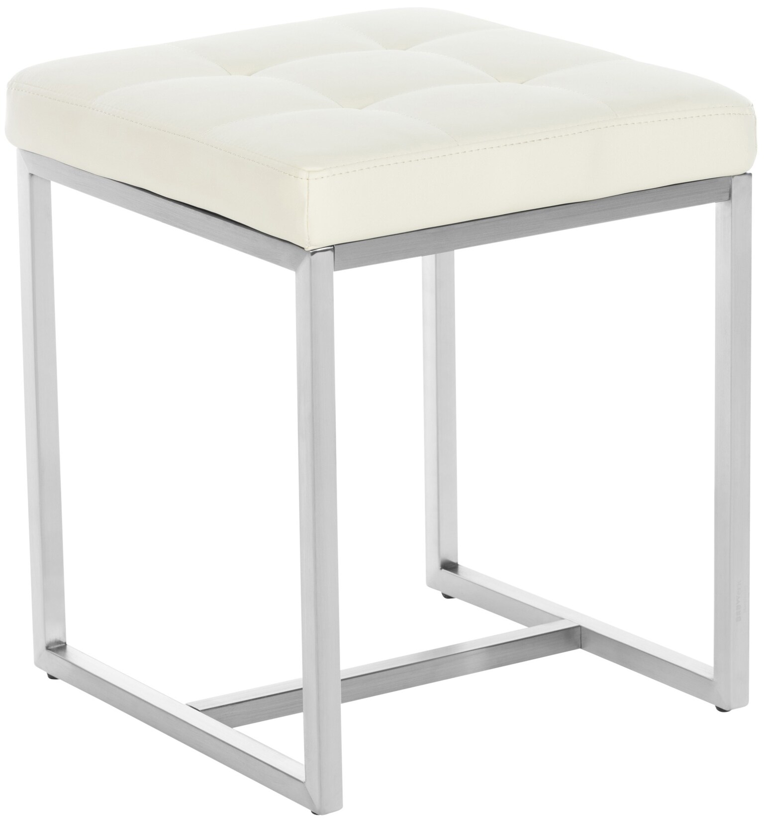 CLP Edelstahl-Sitzhocker Barci Kunstleder I Moderner Hocker Mit Hochwertiger Polsterung Und Bodenschonern I In Vielen Farben