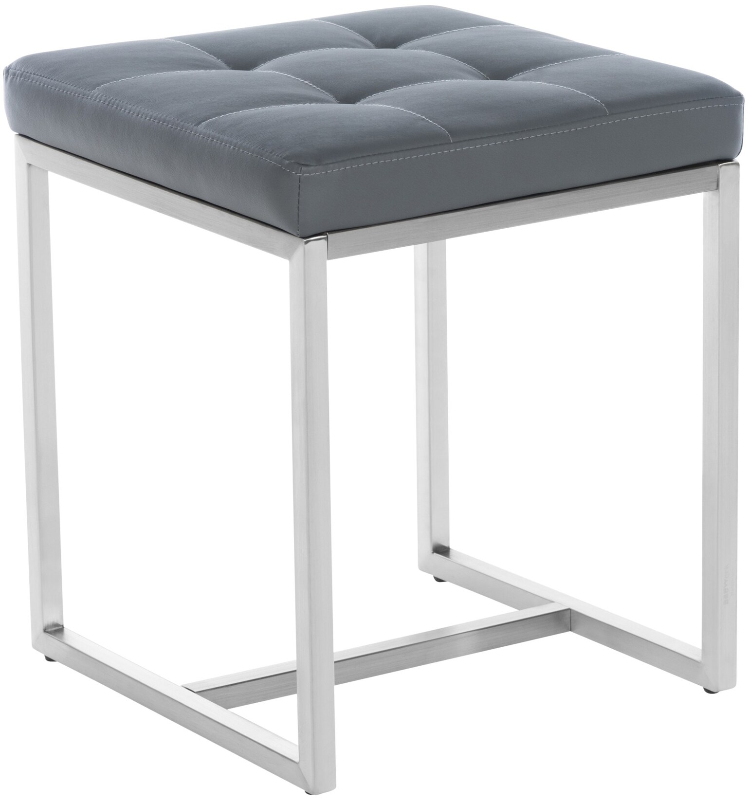 CLP Edelstahl-Sitzhocker Barci Kunstleder I Moderner Hocker Mit Hochwertiger Polsterung Und Bodenschonern I In Vielen Farben