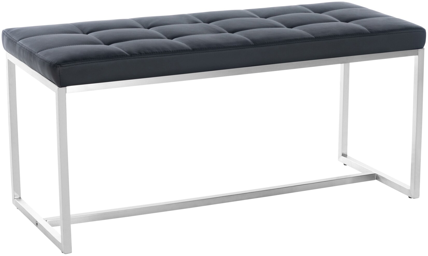 CLP Edelstahl Küchenbank Barci Kunstleder I Moderne 2er-Sitzbank Mit Polsterung Für Esszimmer Und Küche Und Büro I Sitzhöhe 48 CM