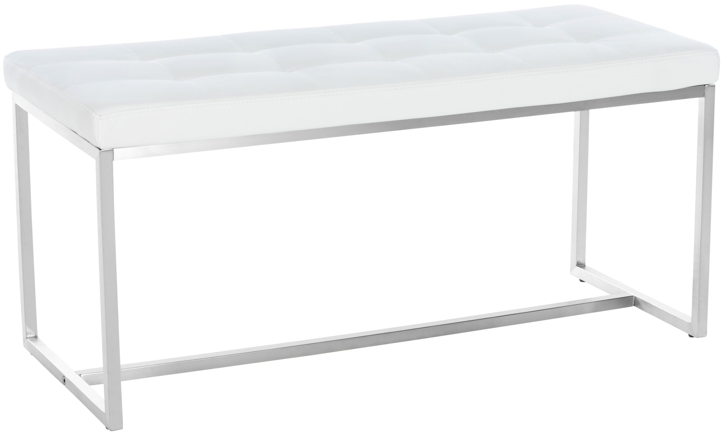 CLP Edelstahl K&uuml;chenbank Barci Kunstleder I Moderne 2er-Sitzbank Mit Polsterung F&uuml;r Esszimmer Und K&uuml;che Und B&uuml;ro I Sitzh&ouml;he 48 CM - Bild 1