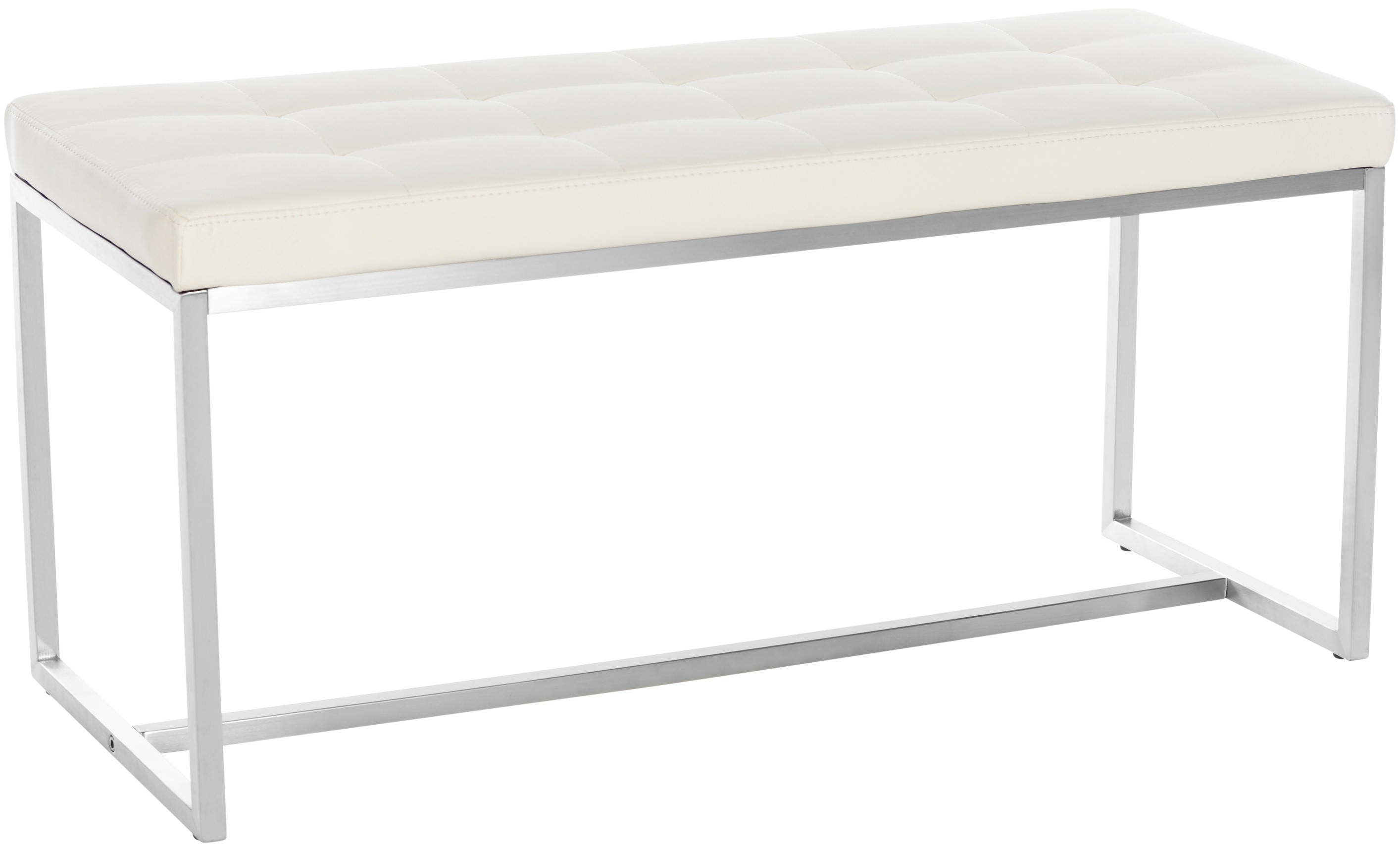 CLP Edelstahl K&uuml;chenbank Barci Kunstleder I Moderne 2er-Sitzbank Mit Polsterung F&uuml;r Esszimmer Und K&uuml;che Und B&uuml;ro I Sitzh&ouml;he 48 CM - Bild 1