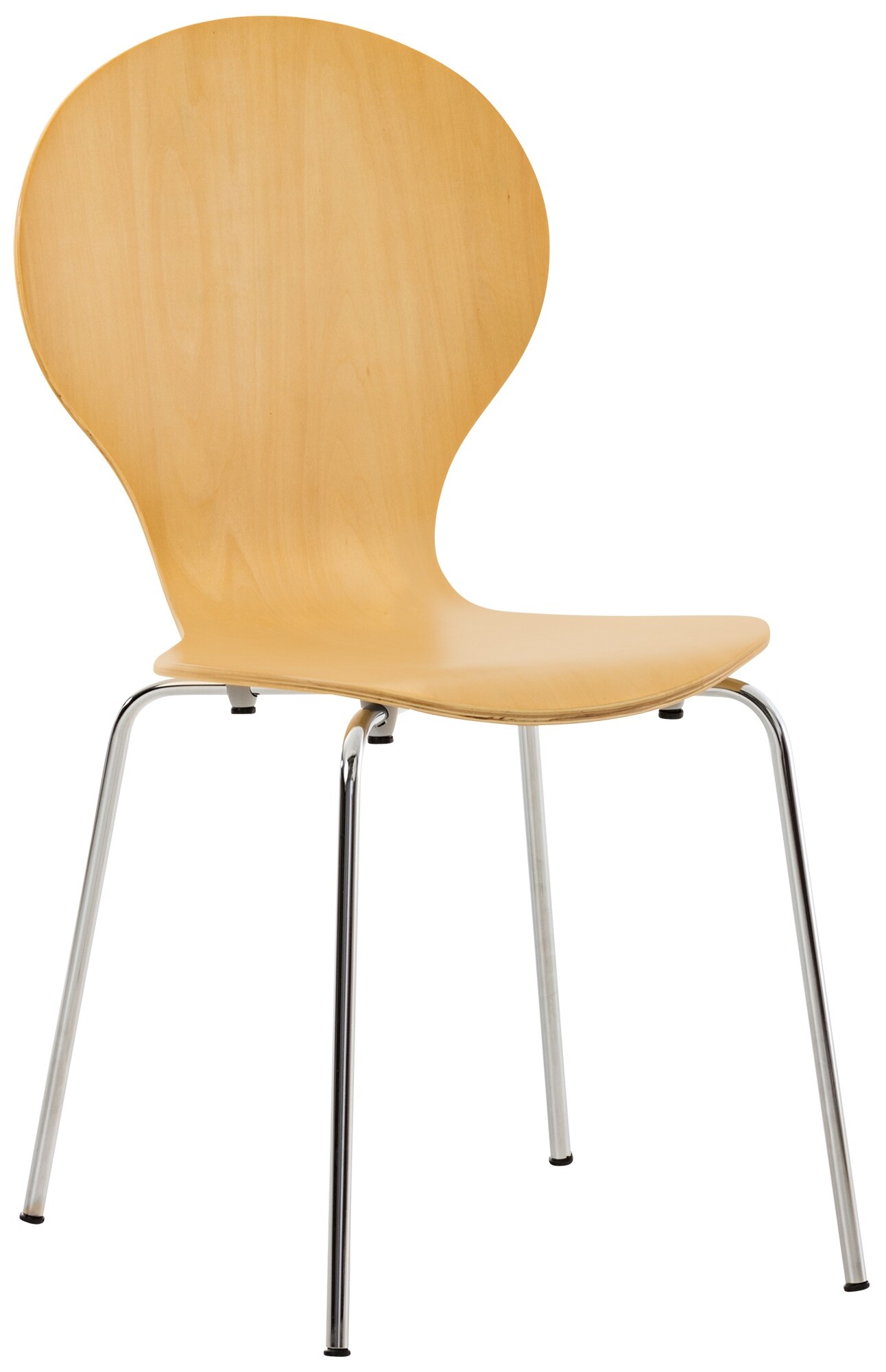 CLP Stapelstuhl Diego I Komfortabler Esszimmerstuhl I Metallgestell, Holzsitz I Ergonomisches Design I Platzsparend In Esszimmer Und K&uuml;che - Bild 1