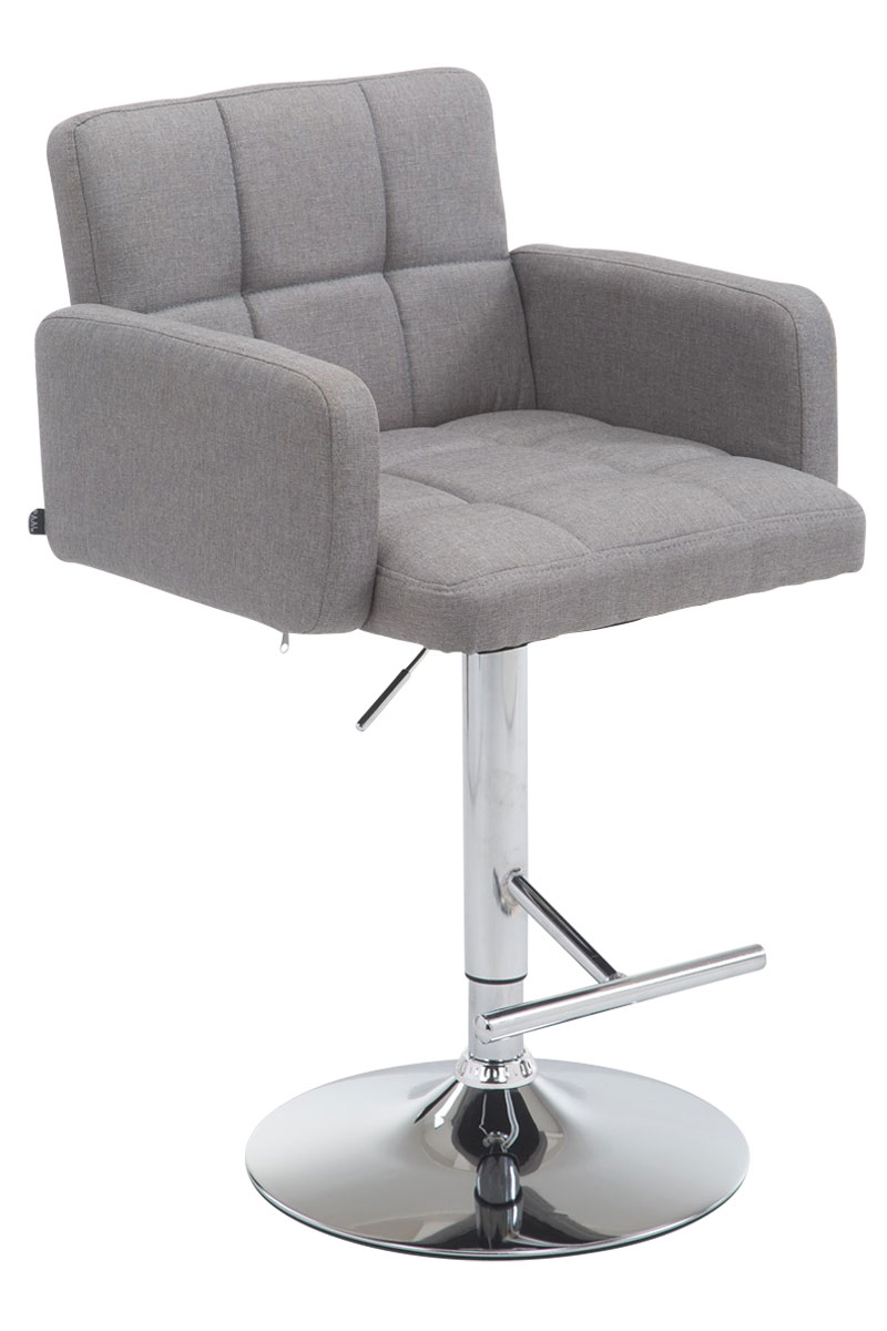 CLP Barhocker Los Angeles Stoff | H&ouml;henverstellbarer Barstuhl Mit Drehbarem Sitz | Bistrohocker Mit Metallgestell Und Fu&szlig;st&uuml;tze - Bild 1
