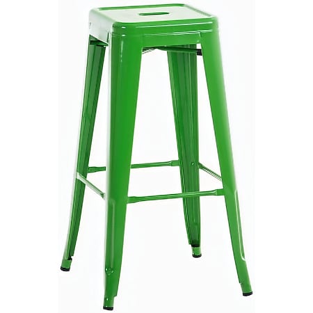 CLP Metall-Barhocker JOSHUA mit Fußstütze I Stapelbarer Tresenhocker mit einer Sitzhöhe von: 77 cm I In verschiedenen Farben erhältlich... grün - Bild 1