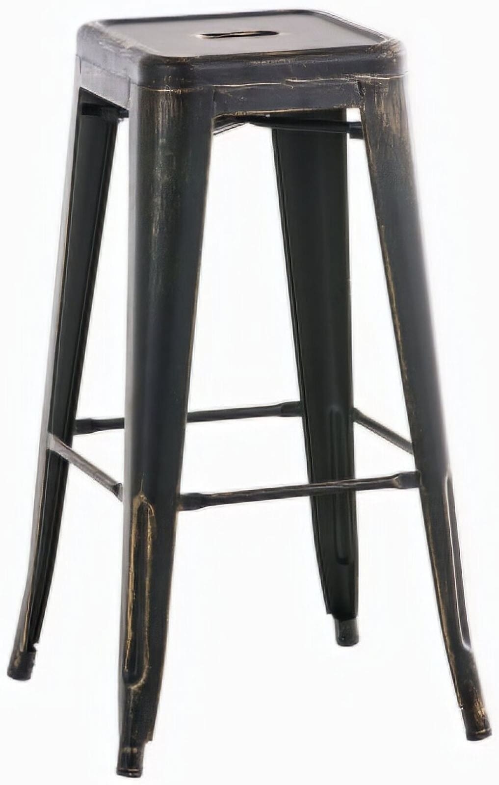 CLP Barhocker Joshua I Stapelbarer Tresenhocker aus Metall I Barstuhl mit Fußstütze I Sitzhöhe 76 cm I Stapelhocker