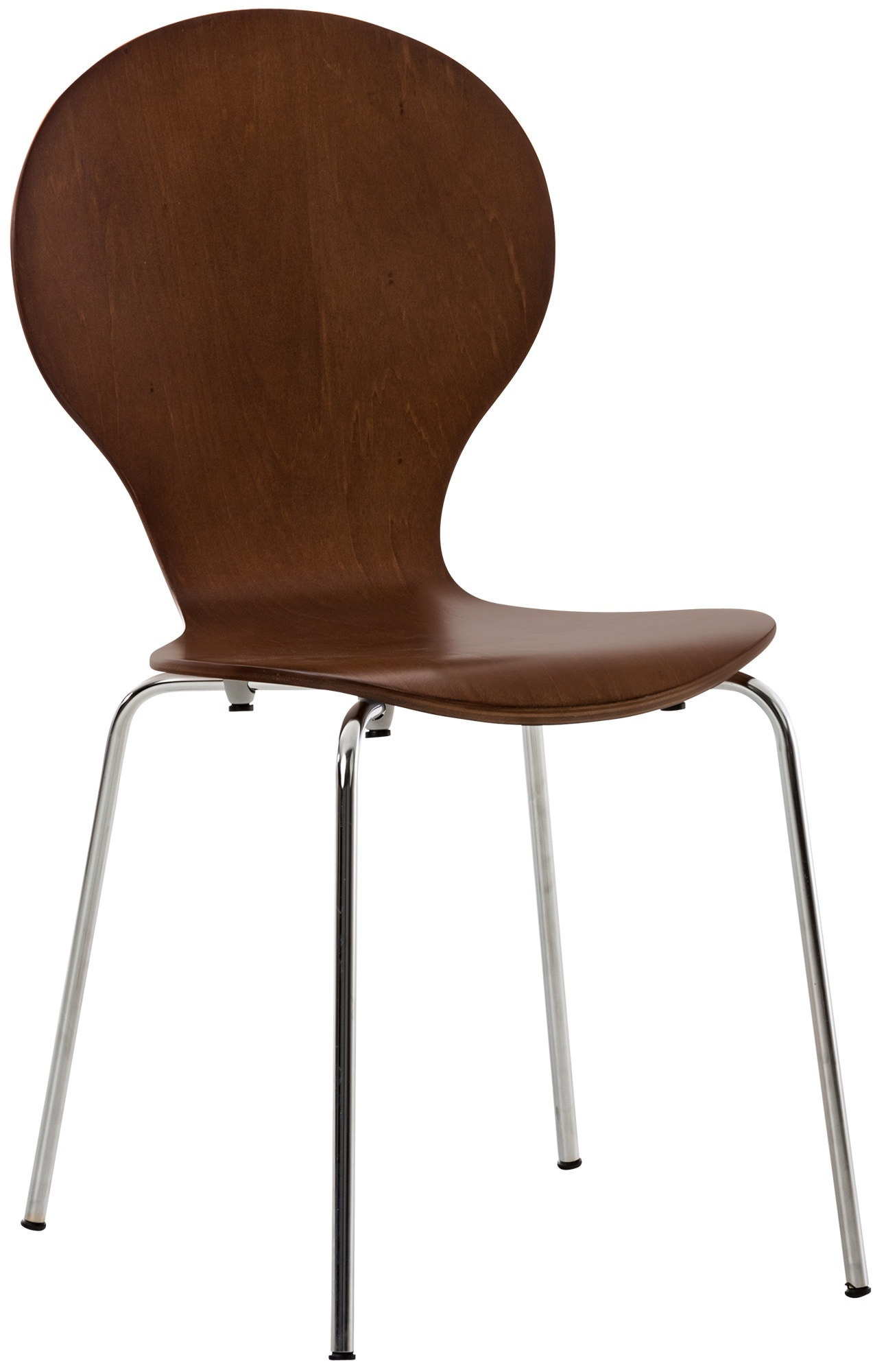 CLP Stapelstuhl Diego I Komfortabler Esszimmerstuhl I Metallgestell, Holzsitz I Ergonomisches Design I Platzsparend In Esszimmer Und K&uuml;che - Bild 1