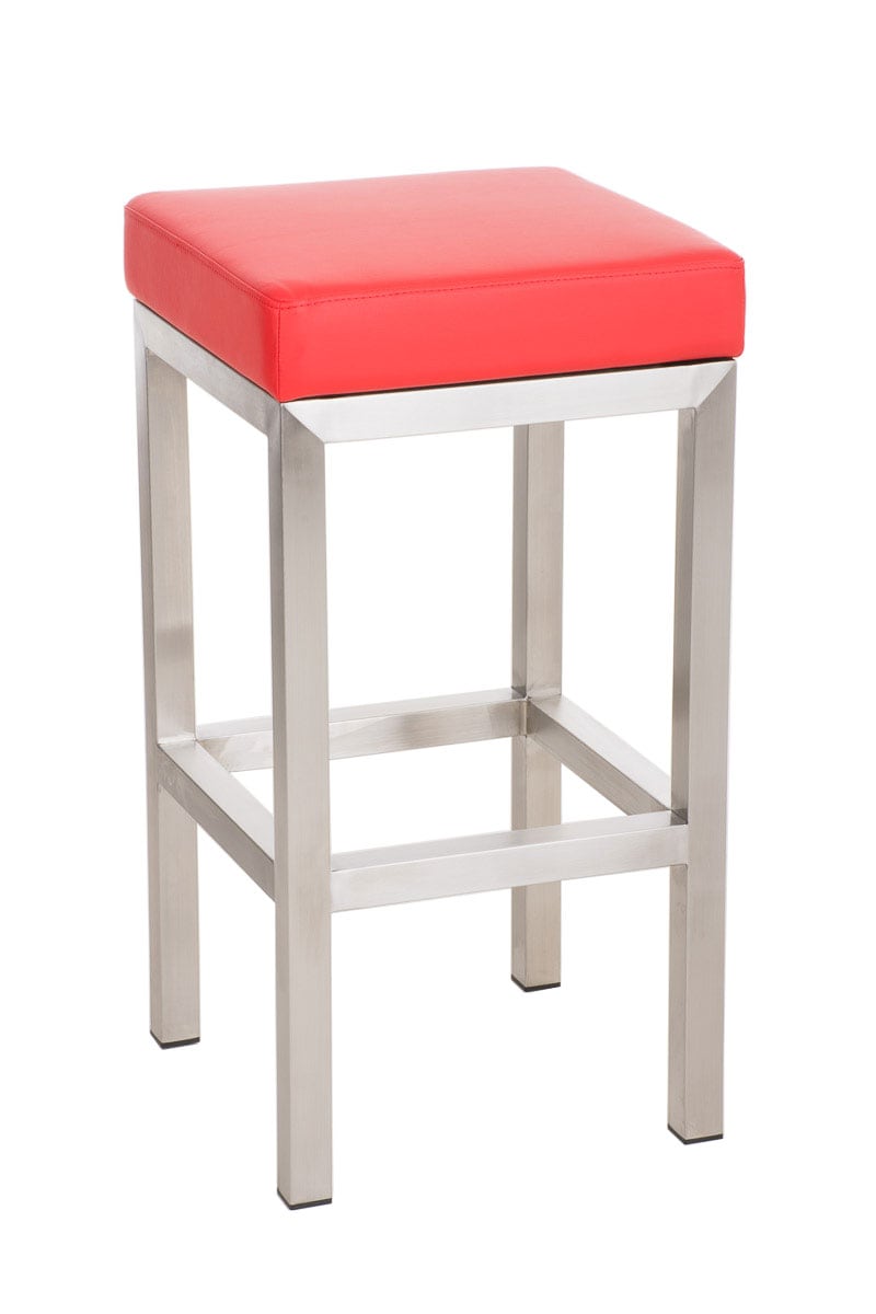 CLP Barhocker Taylor E80 Kunstleder I Quadratischer Hocker Mit Edelstahlgestell Und Fu&szlig;st&uuml;tze I Pflegeleichter Hocker Mit Polsterung - Bild 1