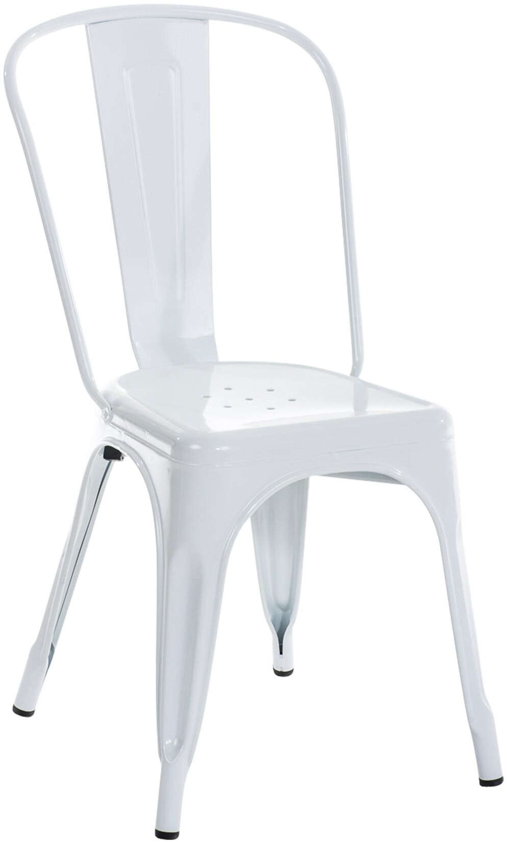 CLP Stapelstuhl Metall mit Lehne Benedikt, Bistrostuhl stapelbar für Gastronomie und Küche, Design-Stuhl robust belastbar bis 200 kg