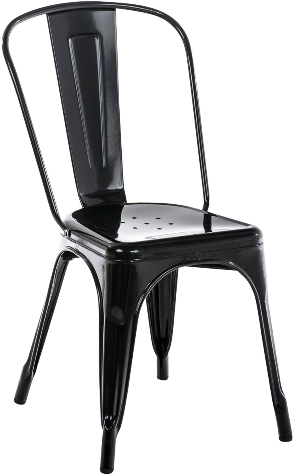 CLP Stapelstuhl Metall mit Lehne Benedikt, Bistrostuhl stapelbar für Gastronomie und Küche, Design-Stuhl robust belastbar bis 200 kg