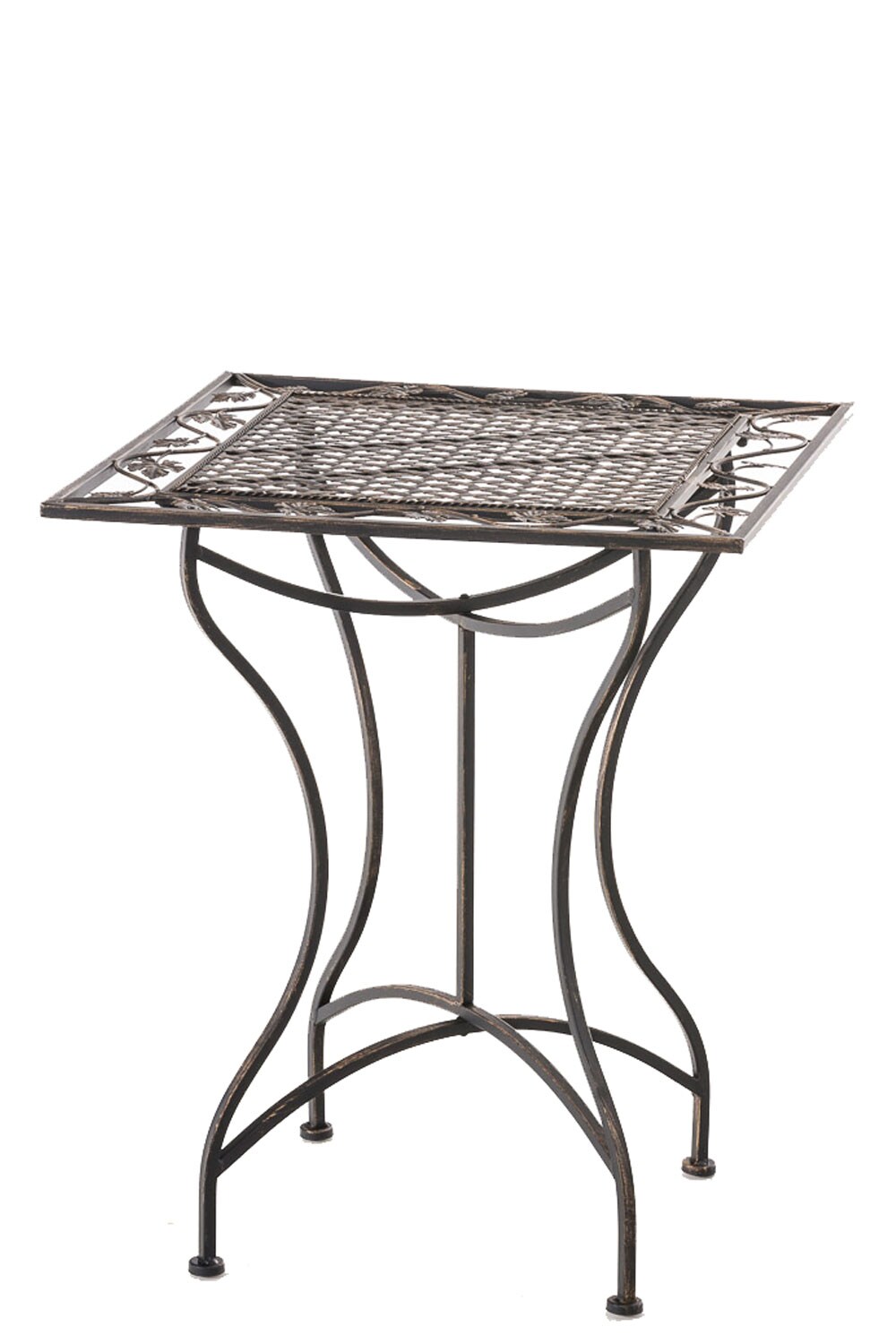 CLP Gartentisch Asina quadratisch 60x60 cm, romantischer Bistrotisch im Jugendstil, Beistelltisch aus Eisen, für Terrasse, Balkon und Garten