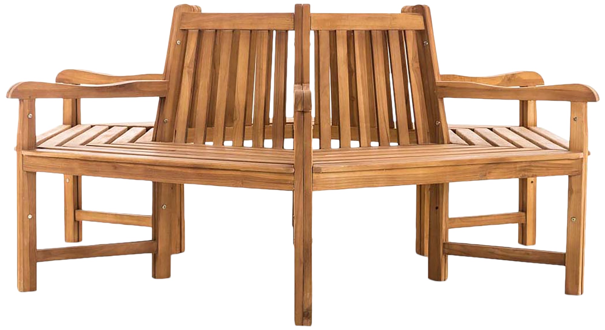 CLP Baumbank Sonja aus massivem Teakholz I Rundbank mit Armlehnen I Holzbank mit sechs Sitzpl&auml;tzen I In verschiedenen Gr&ouml;&szlig;en erh&auml;ltlich - Bild 1