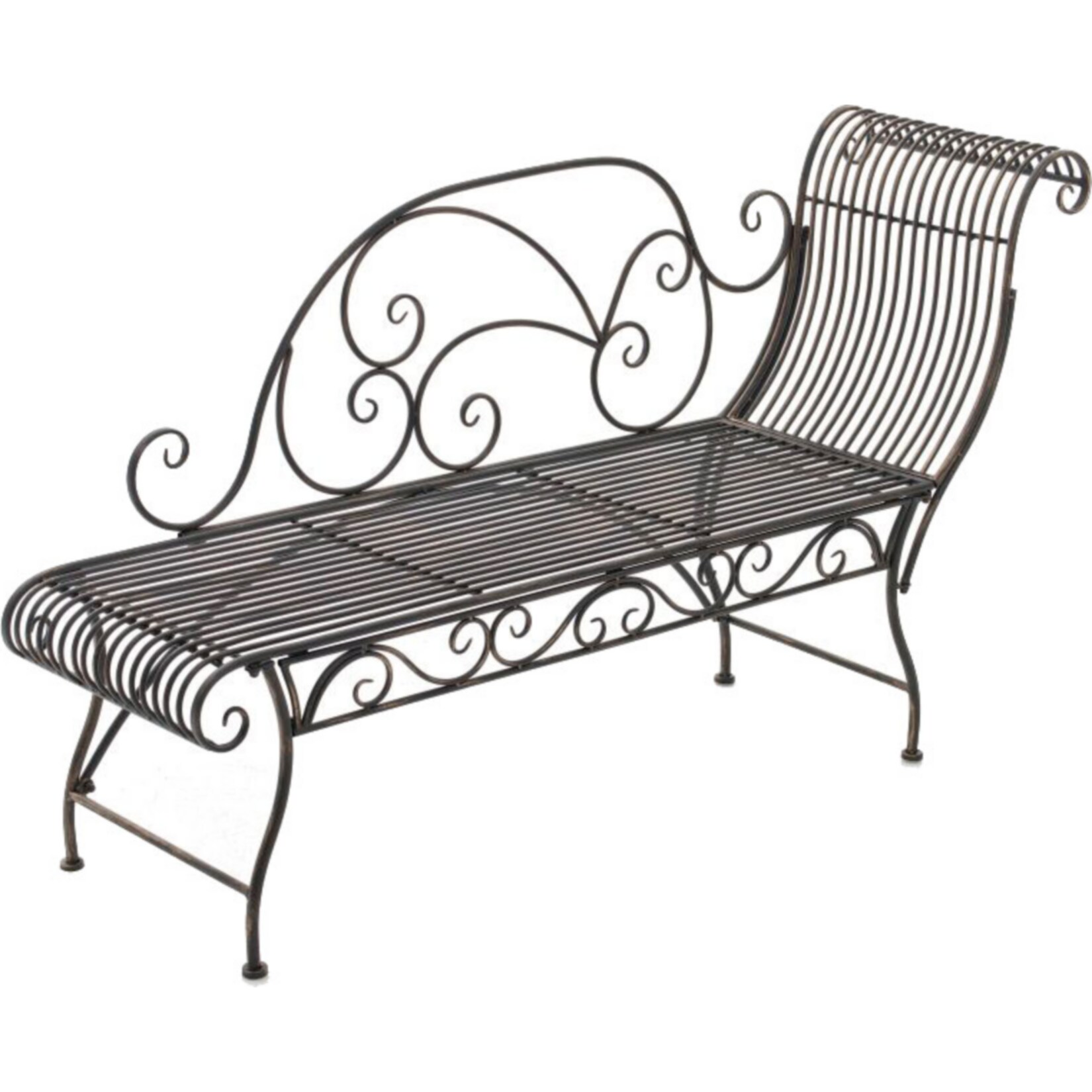 CLP Gartenbank Karma, romantische Recamiere im Jugendstil mit ornamentalen Verzierungen, Chaiselongue f&uuml;r den Au&szlig;enbereich bis 160 kg belastbar - Bild 1