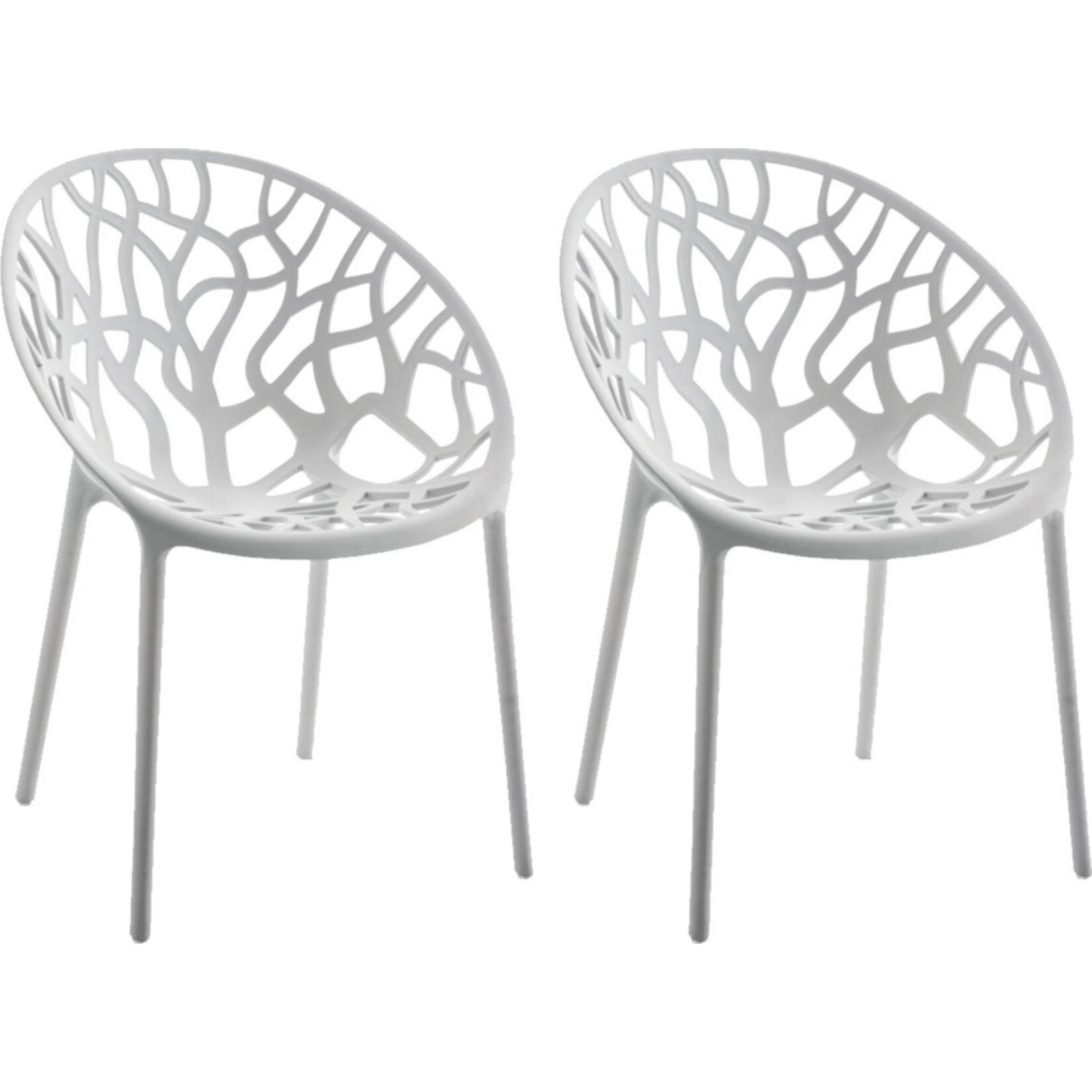 CLP Gartenstuhl 2er Set, stapelbar und wetterfest, modern mit nicht verstellbaren Armlehnen, Gestell Kunststoff, Hope - Bild 1