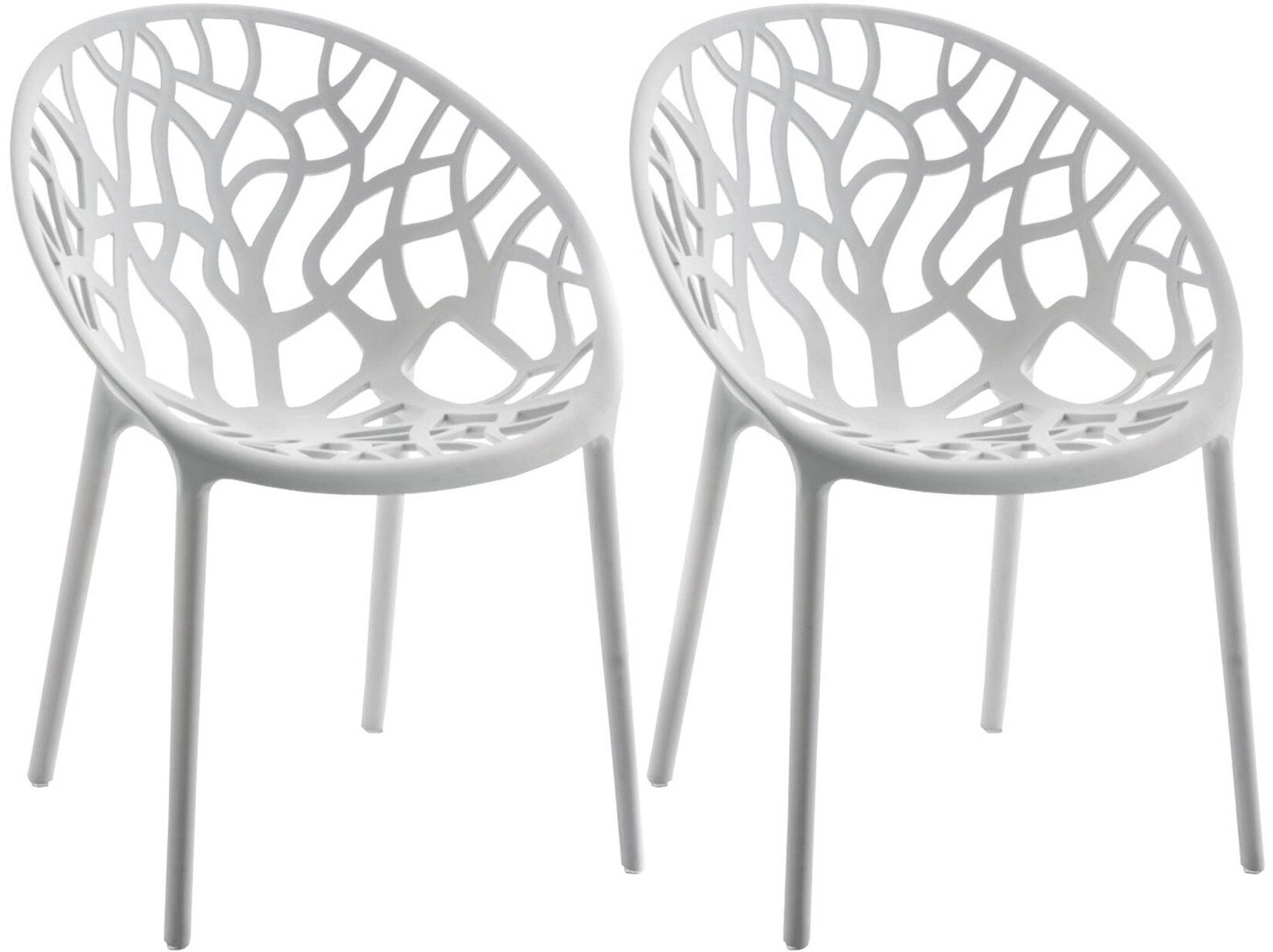 CLP Gartenstühle 2er Set stapelbar wetterfest Hope, Gartensessel mit Lehnen UV-beständig, Outdoorstühle aus Kunststoff bis 150 kg belastbar