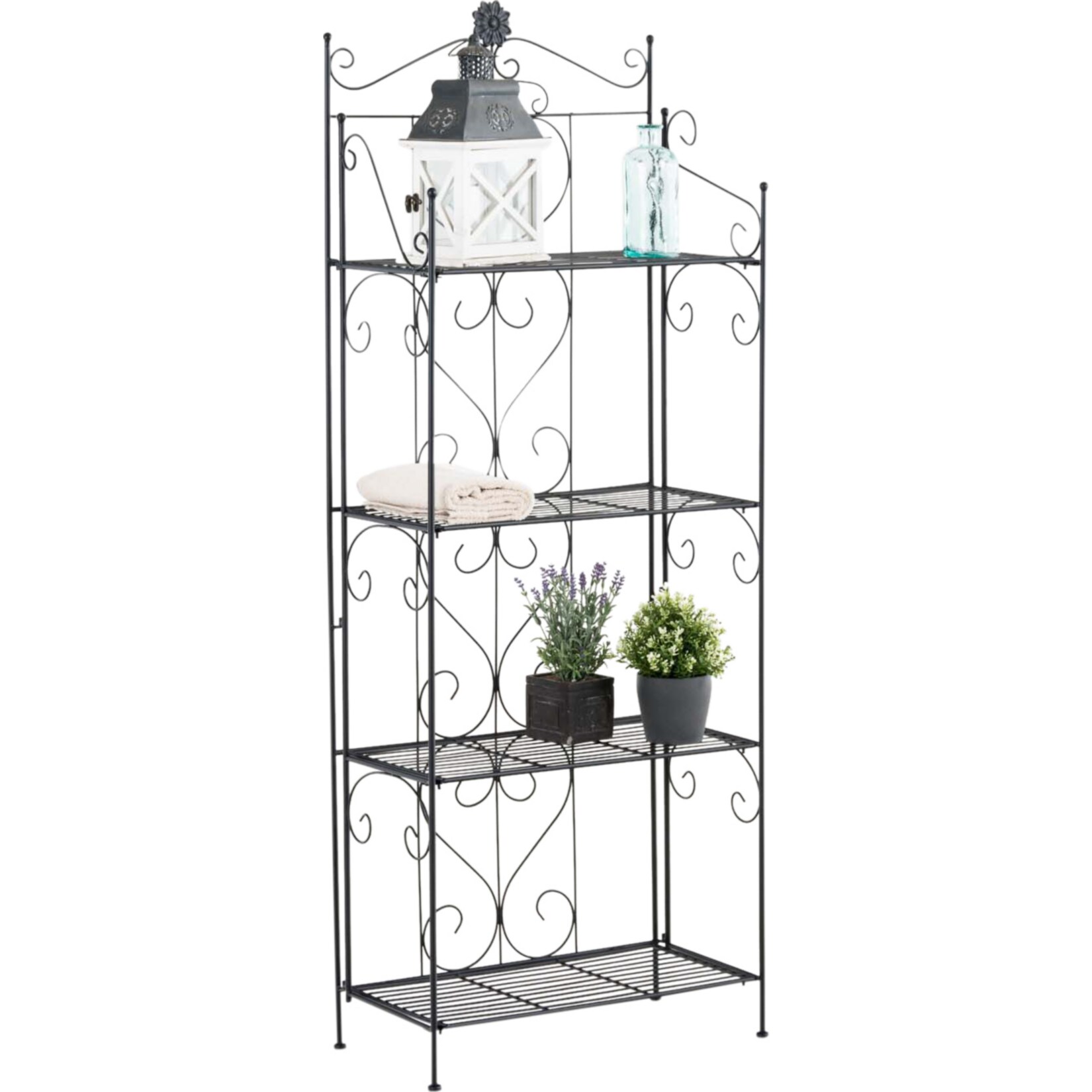 CLP Lenja stabiles Standregal im Landhausstil I Klappbares Eisenregal mit 4 Regalb&ouml;den I In verschiedenen Farben erh&auml;ltlich - Bild 1