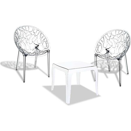 CLP Outdoor-Sitzgruppe Arendal I 2 Stapelbare Stühle Und 1 Stapelbarer Tisch I Gartenmöbel Aus Pflegeleichtem Kunststoff - Bild 1