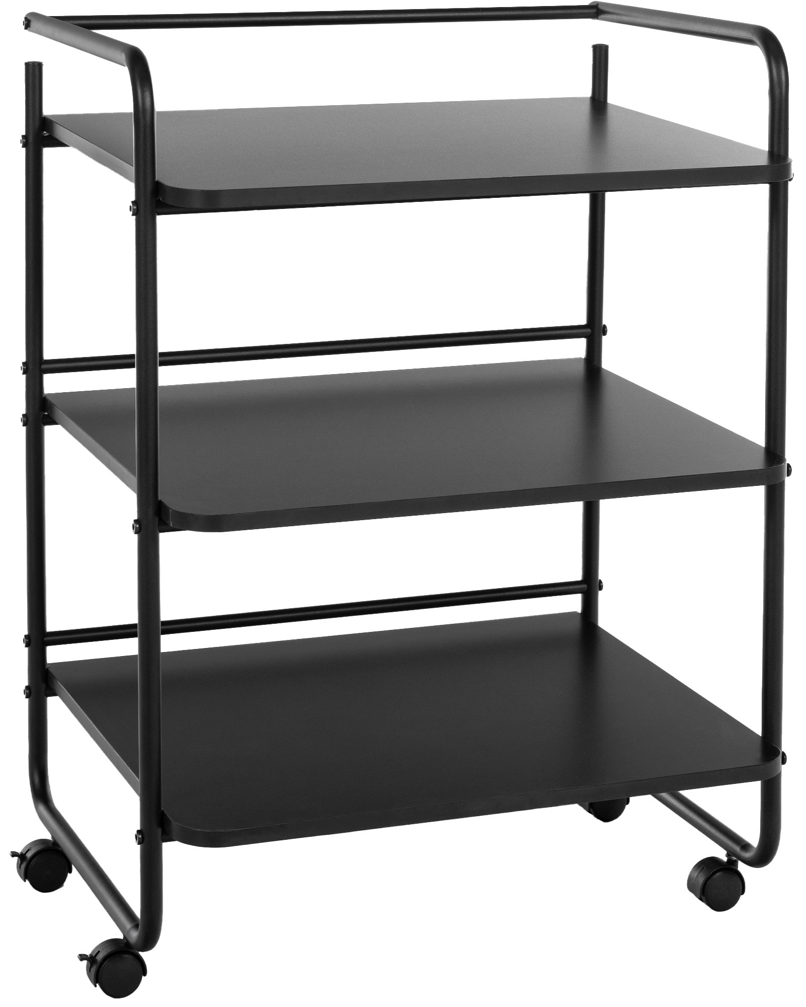 CLP Rollwagen PL902 I Ger&auml;tewagen auf Rollen I Kosmetikwagen mit drei Ablagefl&auml;chen aus Holz I Allzweckwagen mit Metallgestell - Bild 1