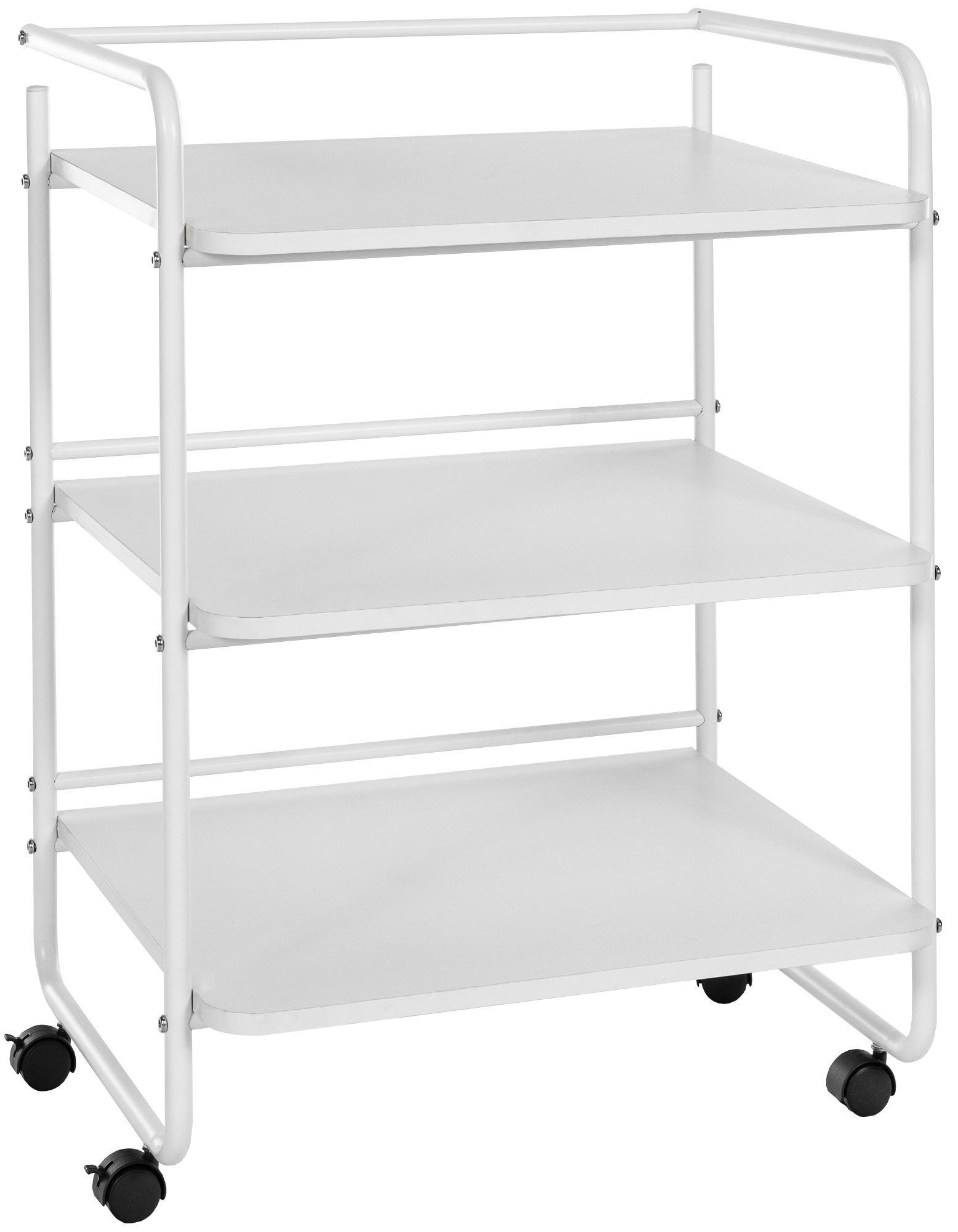 CLP Rollwagen PL902 I Ger&auml;tewagen auf Rollen I Kosmetikwagen mit drei Ablagefl&auml;chen aus Holz I Allzweckwagen mit Metallgestell - Bild 1