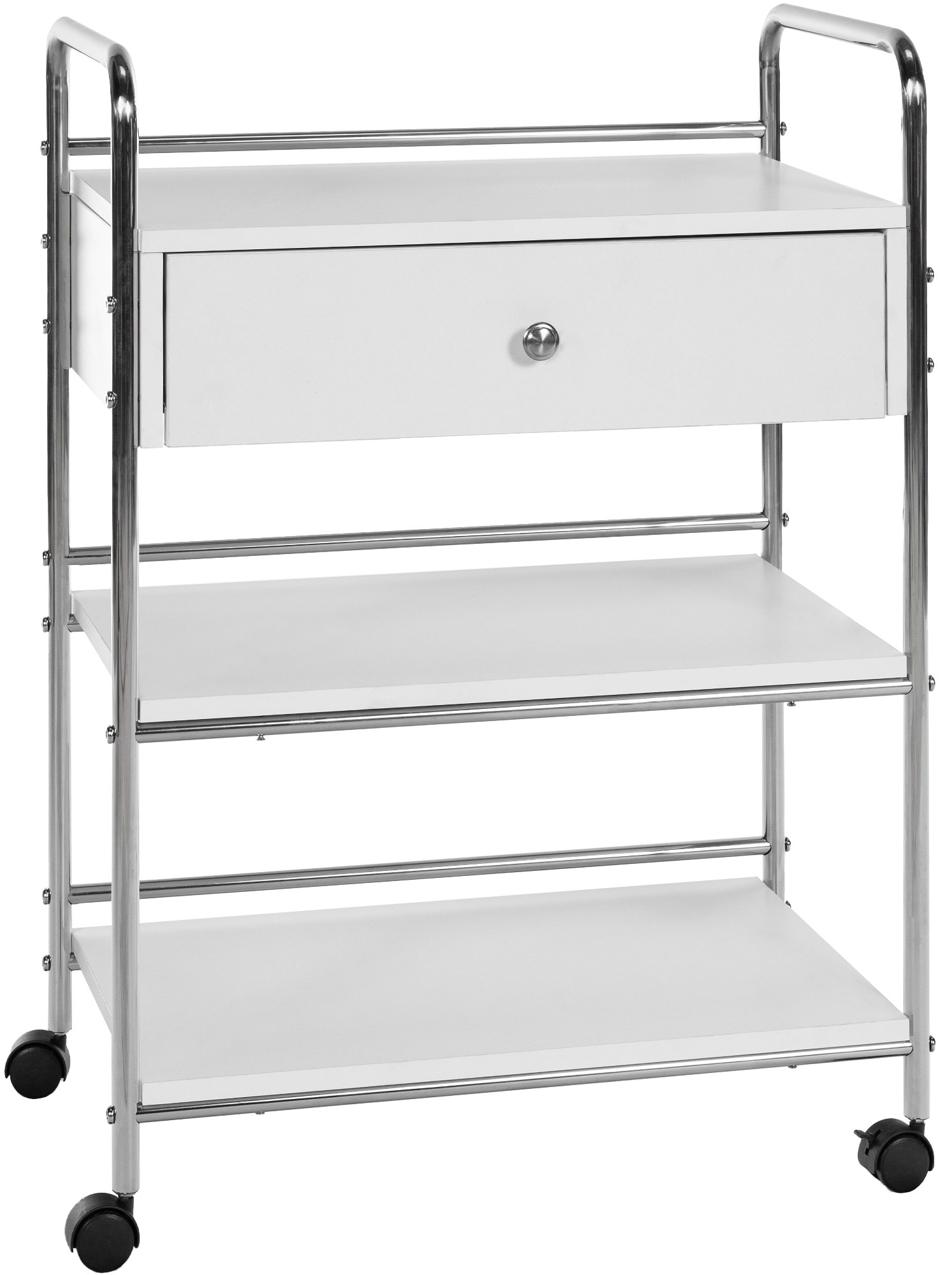 CLP Rollwagen PL912 I Ger&auml;tewagen auf Rollen I Kosmetikwagen mit Schublade und drei Ablagefl&auml;chen I Allzweckwagen - Bild 1