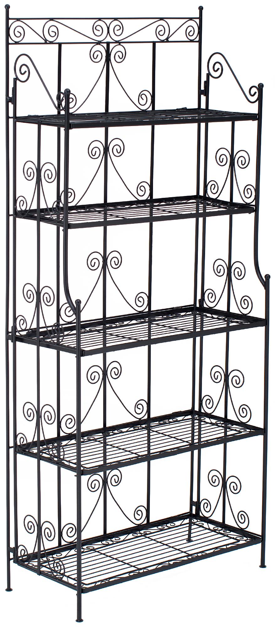 CLP Standregal Ciara I Metallregal f&uuml;r Pflanzen im Landhausstil I Regal f&uuml;r Balkon, Terrasse, Veranda und Garten I 5 klappbare B&ouml;den - Bild 1