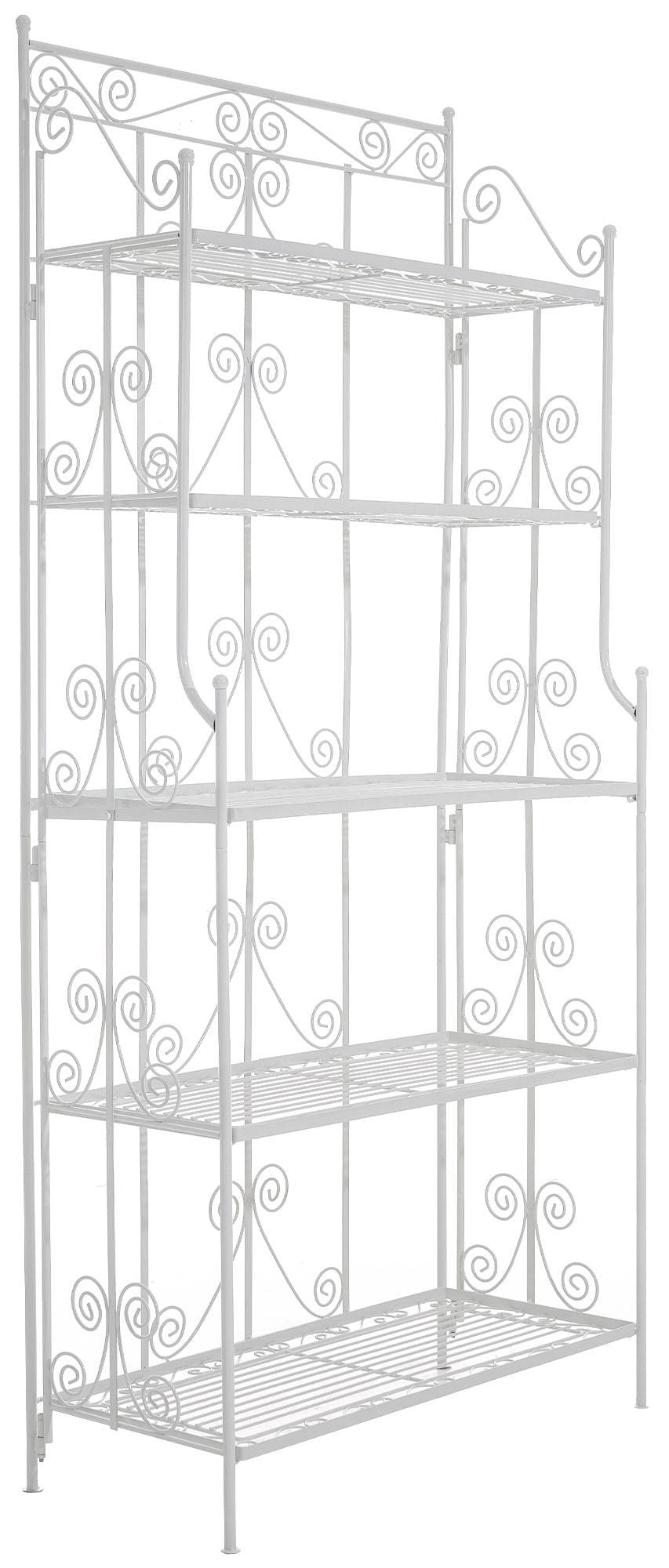 CLP Standregal Ciara I Metallregal f&uuml;r Pflanzen im Landhausstil I Regal f&uuml;r Balkon, Terrasse, Veranda und Garten I 5 klappbare B&ouml;den - Bild 1