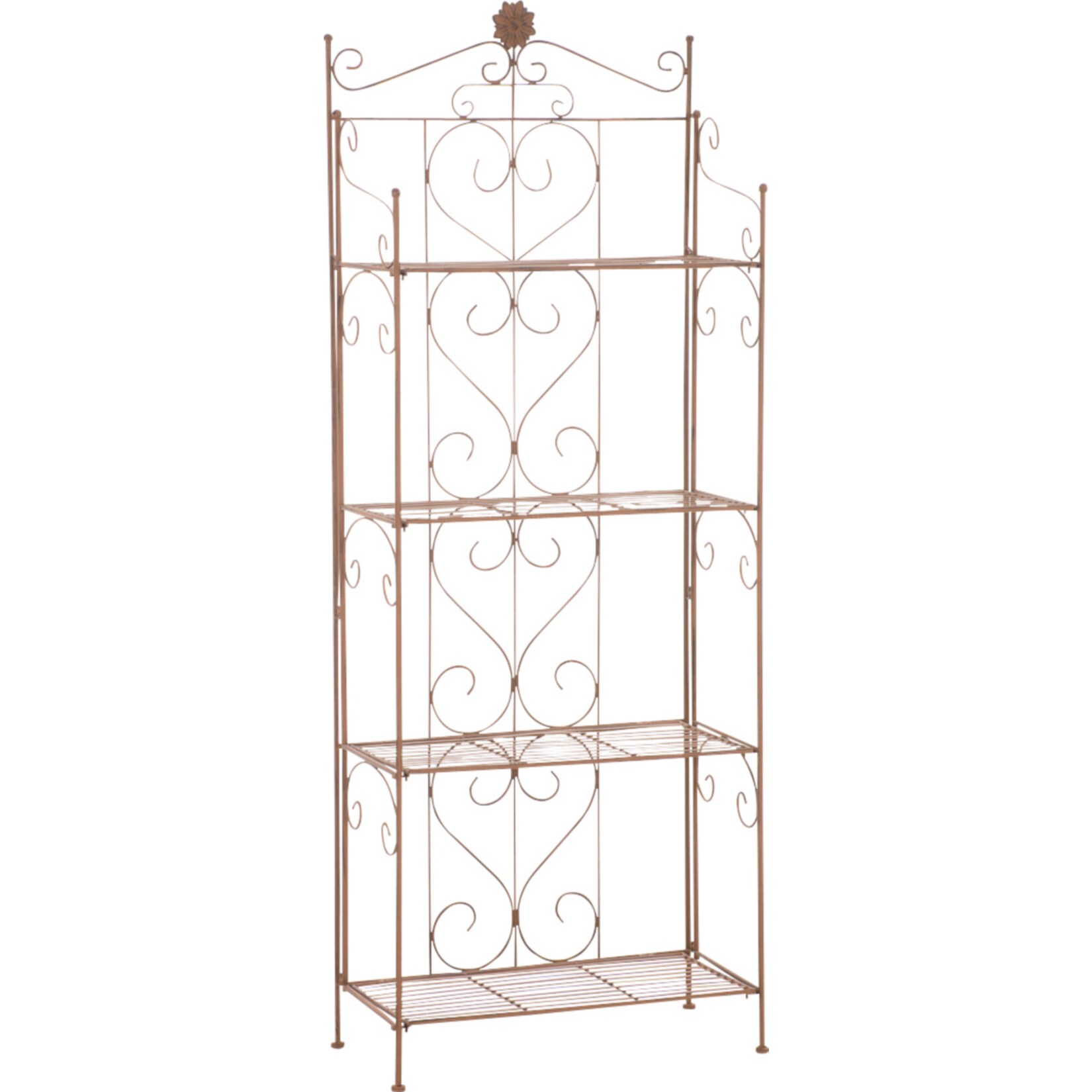 CLP Lenja stabiles Standregal im Landhausstil I Klappbares Eisenregal mit 4 Regalböden I In verschiedenen Farben erhältlich | 04250420289622