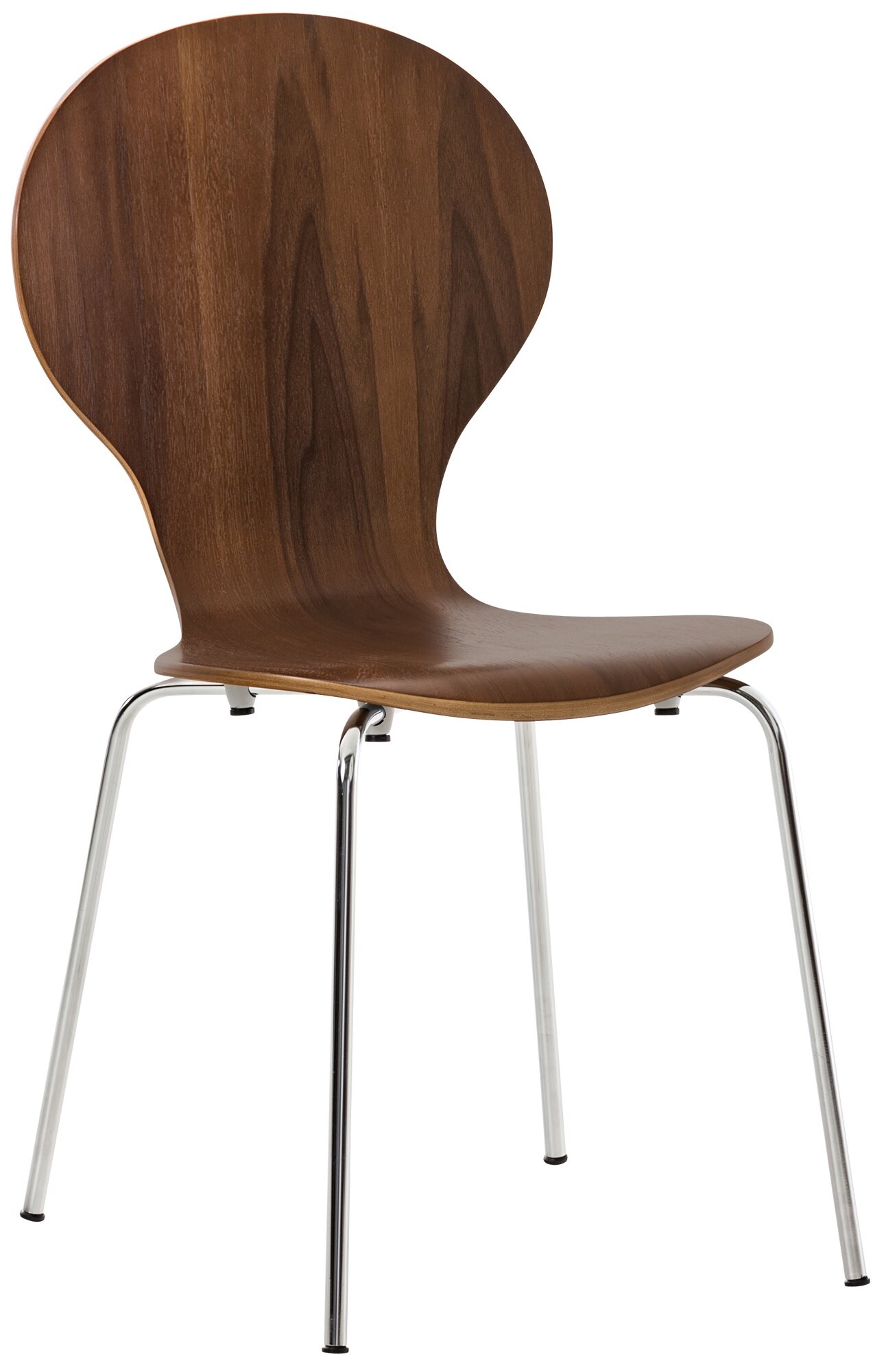 CLP Stapelstuhl Diego I Komfortabler Esszimmerstuhl I Metallgestell, Holzsitz I Ergonomisches Design I Platzsparend In Esszimmer Und K&uuml;che - Bild 1