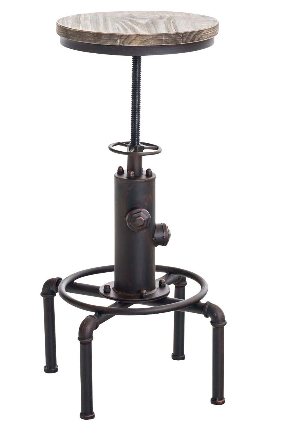 CLP Metall-Barhocker Lumos mit h&ouml;henverstellbarem Holzsitz I Thekenhocker mit Fu&szlig;st&uuml;tze I In verschiedenen Farben erh&auml;ltlich - Bild 1