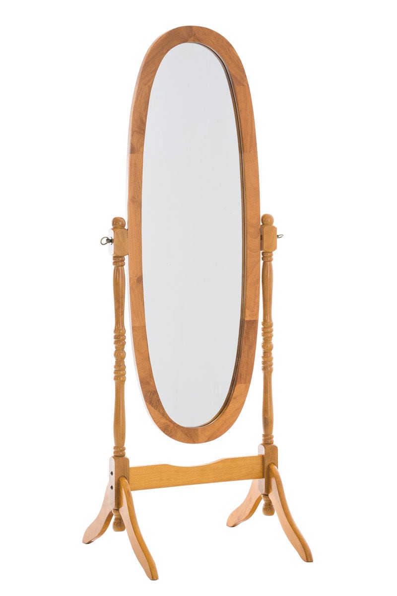 CLP Holz-Standspiegel Cora I Ovaler freistehender Spiegel im Landhausstil I Neigbarer Ganzk&ouml;rperspiegel mit Holzgestell I Gr&ouml;&szlig;e 150 x 60 cm - Bild 1