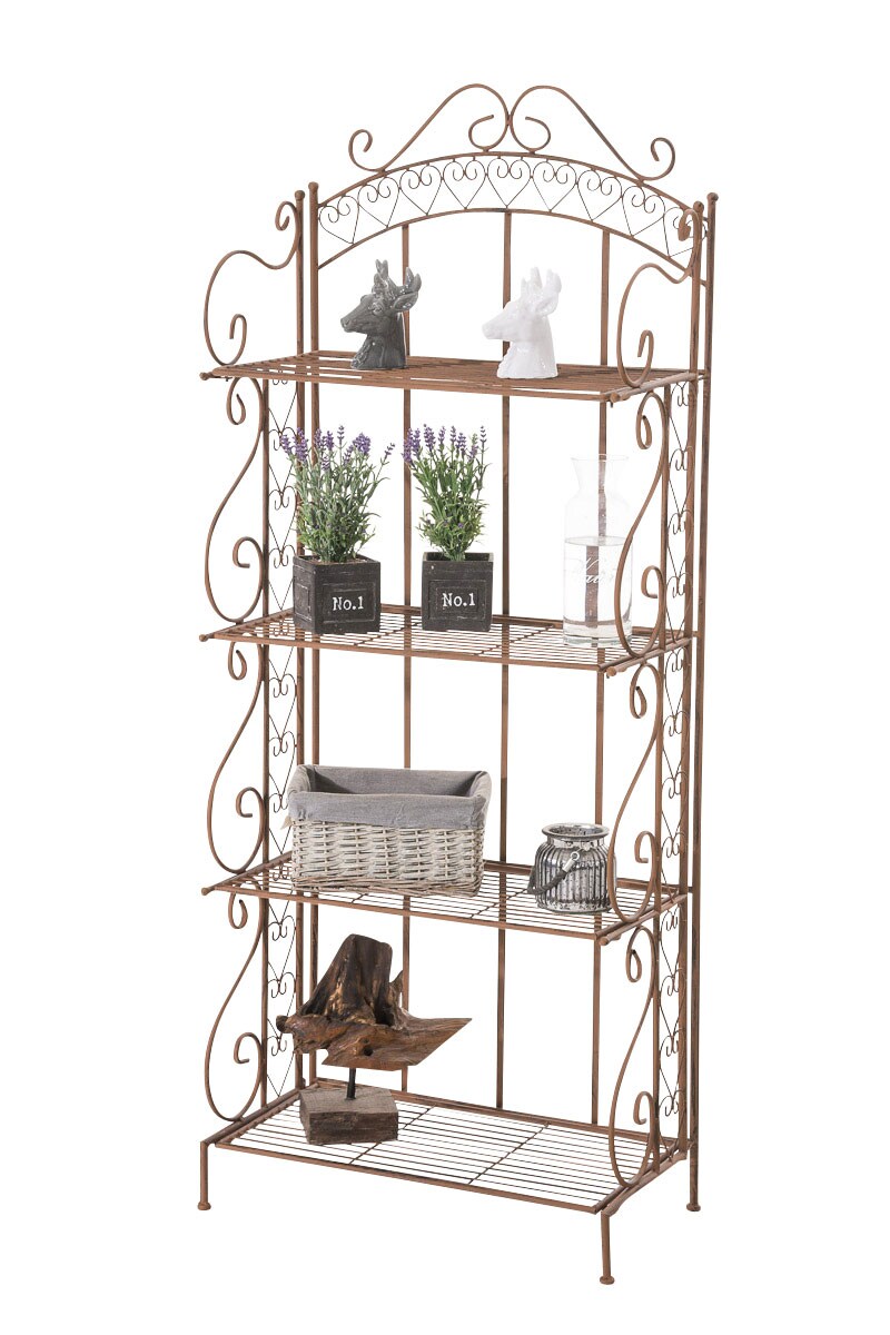 CLP Eisen-Standregal ANTJE I Klappregal mit 4 Ablagef&auml;chern im Landhausstil I In verschiedenen Farben erh&auml;ltlich - Bild 1