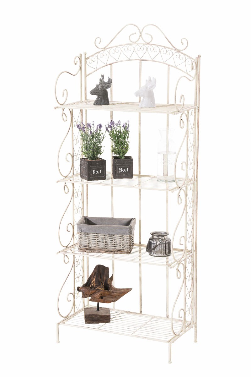 CLP Eisen-Standregal ANTJE I Klappregal mit 4 Ablagef&auml;chern im Landhausstil I In verschiedenen Farben erh&auml;ltlich - Bild 1