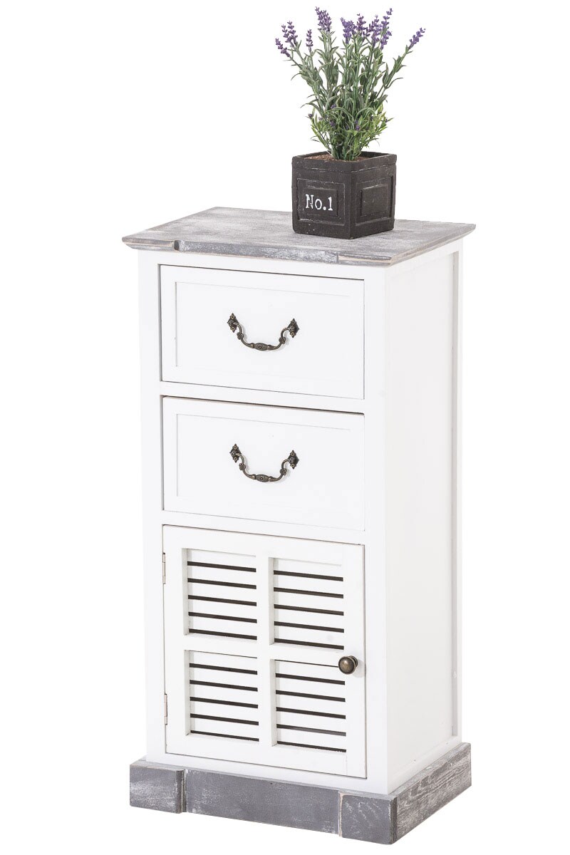 CLP Nachttisch / Beistelltisch Mackenzie im Landhausstil aus Holz mit Klappt&uuml;ren und Schubladen, ideales Sideboard f&uuml;r Schlafzimmer, Holz - Bild 1