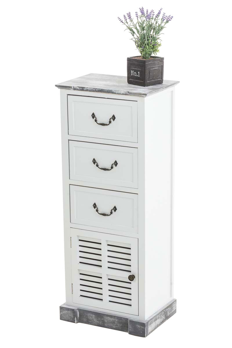 CLP Schubladenkommode PARANA im Landhausstil I  Holzkommode mit drei Schubladen und einer Tür I Highboard im Landhausstil | 04251152648435