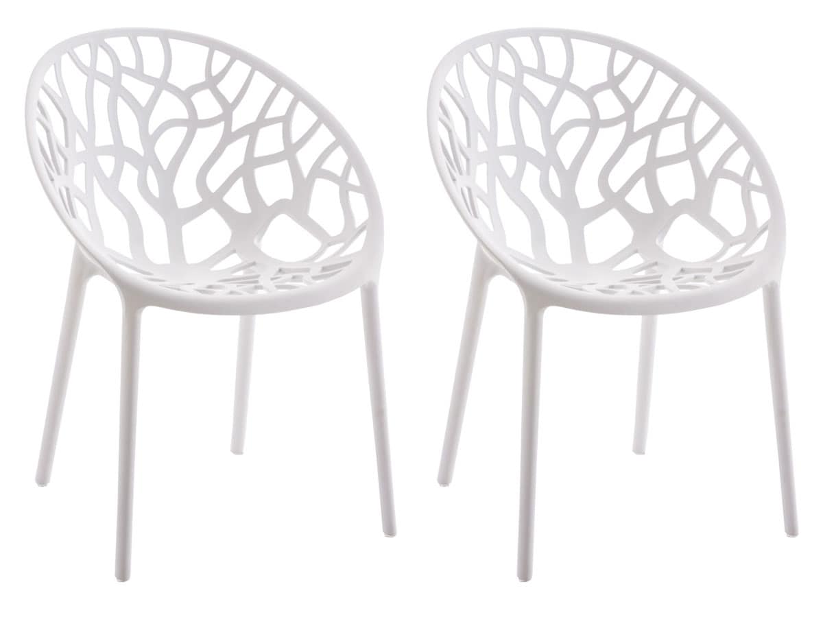 CLP Gartenstuhl 2er Set, stapelbar und wetterfest, modern mit nicht verstellbaren Armlehnen, Gestell Kunststoff, Hope - Bild 1