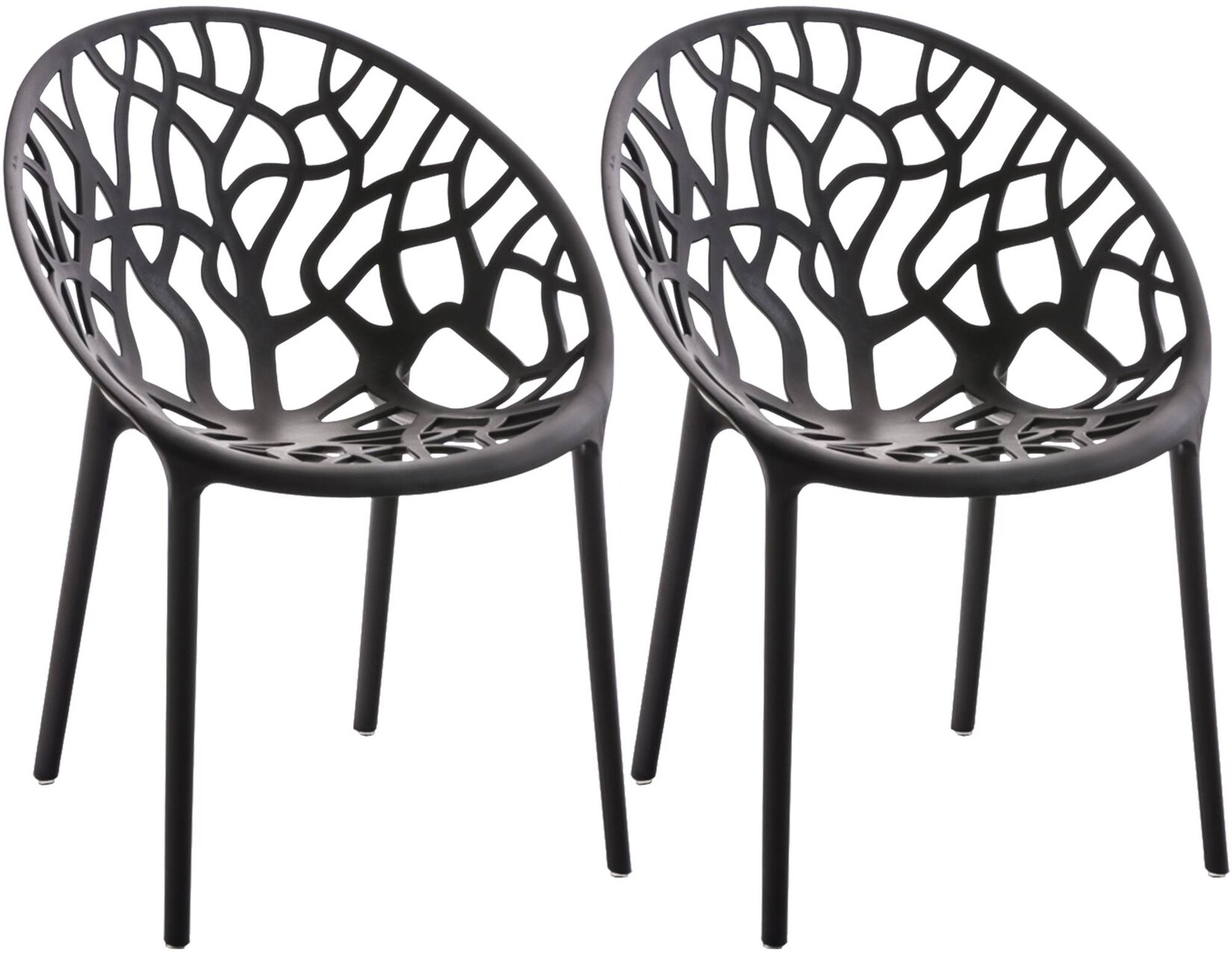 CLP Gartenstühle 2er Set stapelbar wetterfest Hope, Gartensessel mit Lehnen UV-beständig, Outdoorstühle aus Kunststoff bis 150 kg belastbar