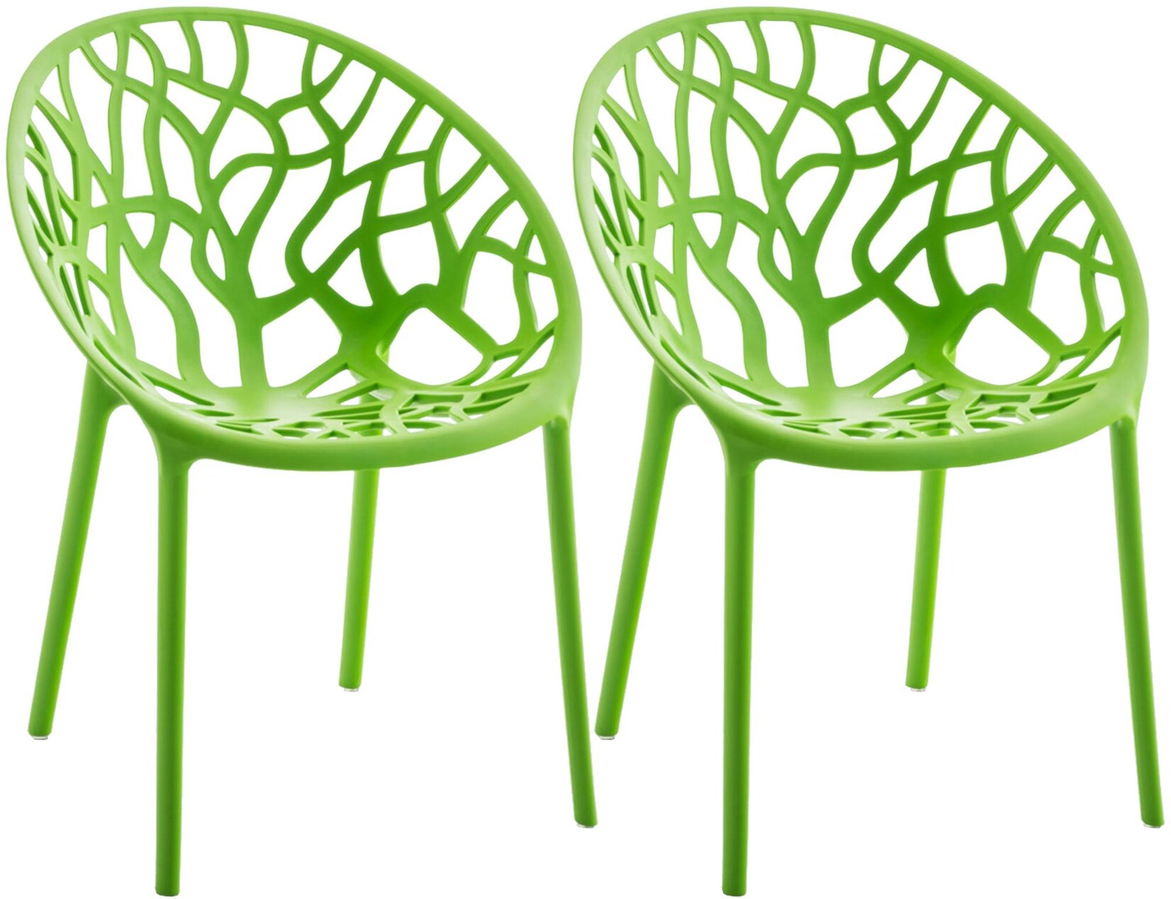CLP Gartenstühle 2er Set stapelbar wetterfest Hope, Gartensessel mit Lehnen UV-beständig, Outdoorstühle aus Kunststoff bis 150 kg belastbar