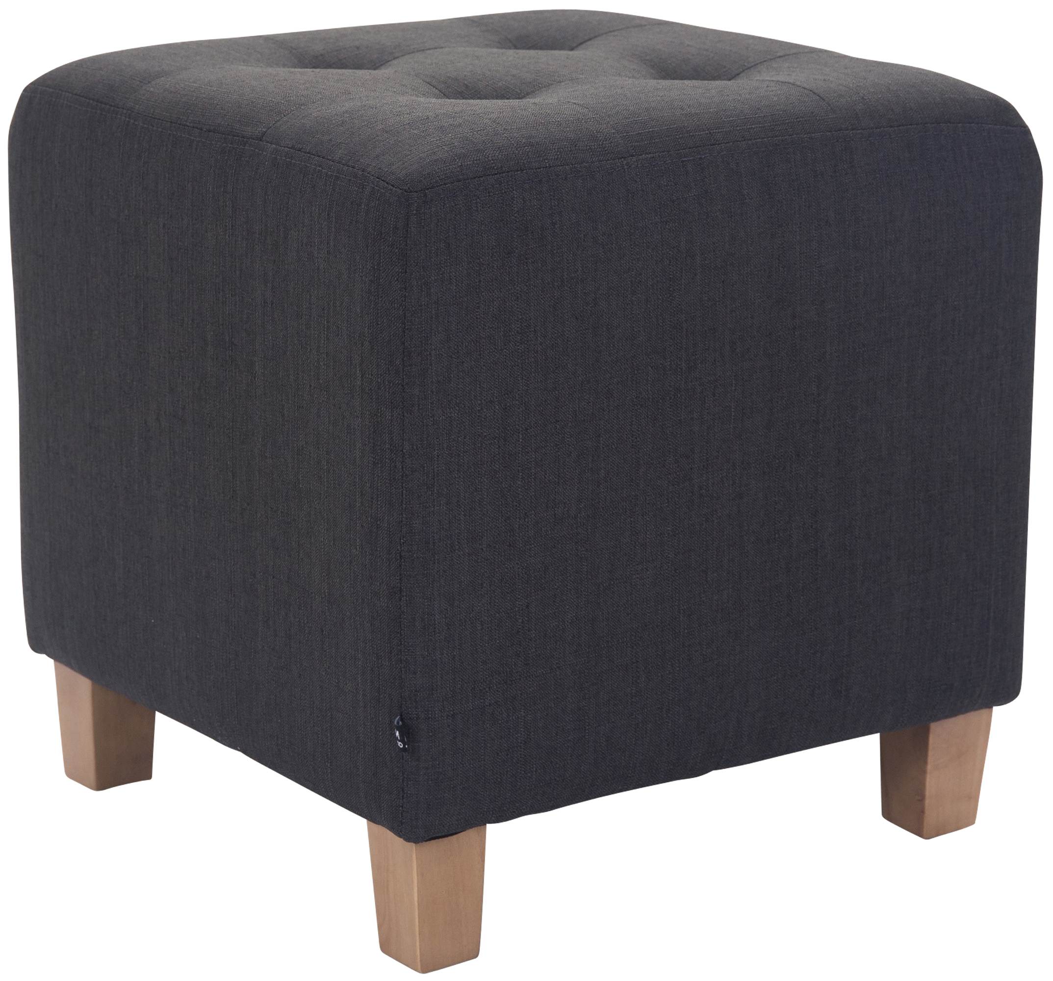 CLP Sitzhocker Pharao I Gepolsterter Sitzw&uuml;rfel Mit Stoff-Bezug I Helle Holzbeine - Bild 1