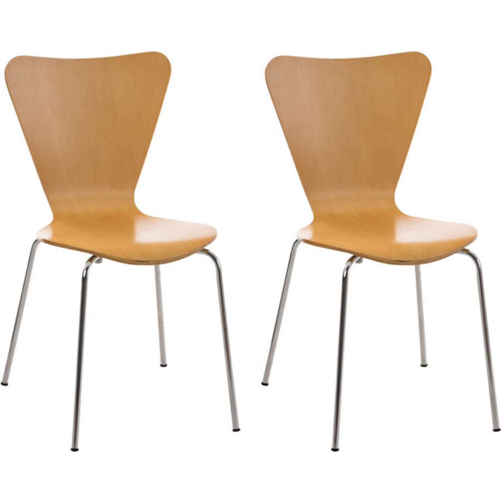 CLP 2x Konferenzstuhl Calisto Mit Holzsitz Und Stabilem Metallgestell I 2x Platzsparender Stapelstuhl - Bild 1