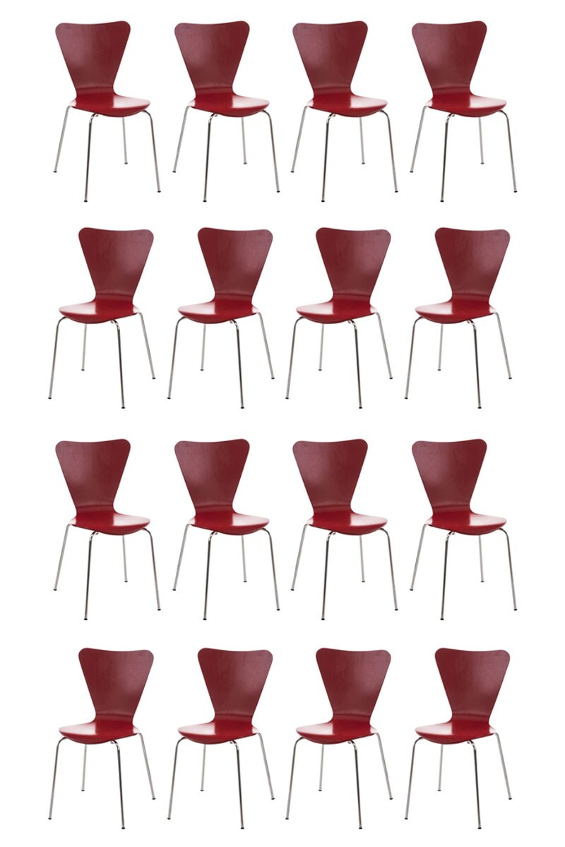 CLP 16x Konferenzstuhl Calisto Mit Holzsitz Und Stabilem Metallgestell I 16x Platzsparender Stapelstuhl - Bild 1