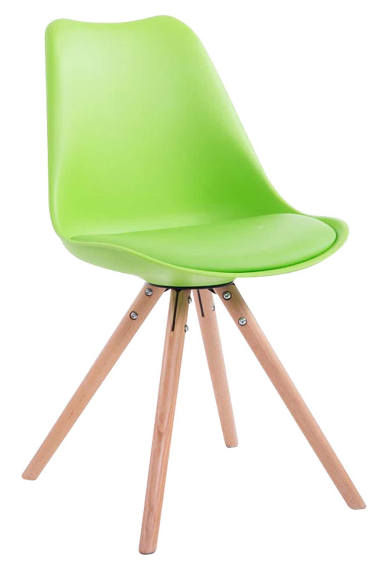 CLP Retro-Stuhl Toulouse Rund Mit Kunstlederbezug | Kunststoff-Lehnstuhl Mit Holzgestell | In Verschiedenen Farben - Bild 1