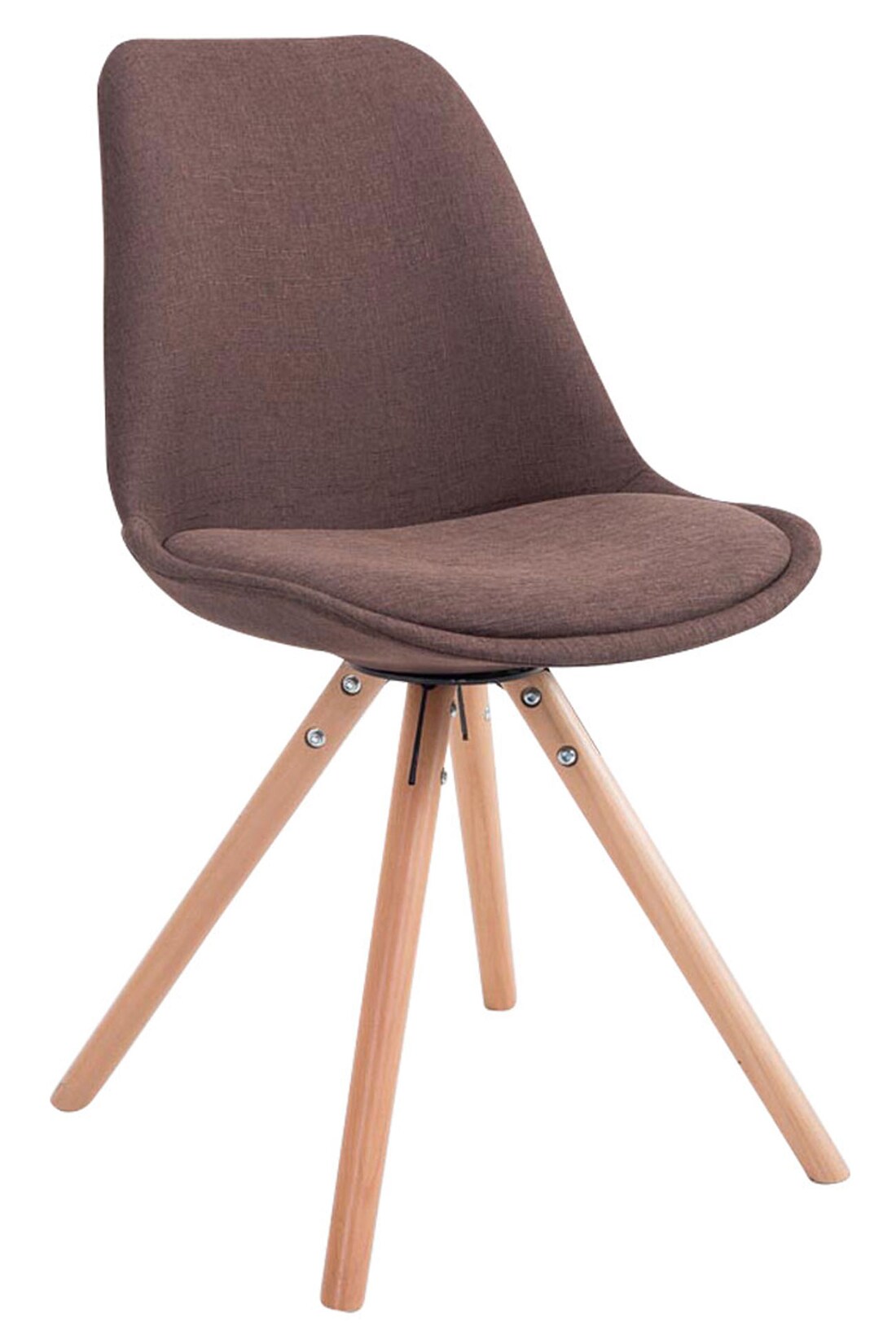CLP Retro-Stuhl Toulouse Rund Mit Stoffbezug Und Hochwertigem Sitzpolster I Lehnstuhl Mit Stabilem Holzgestell I Sitzhöhe 48 cm