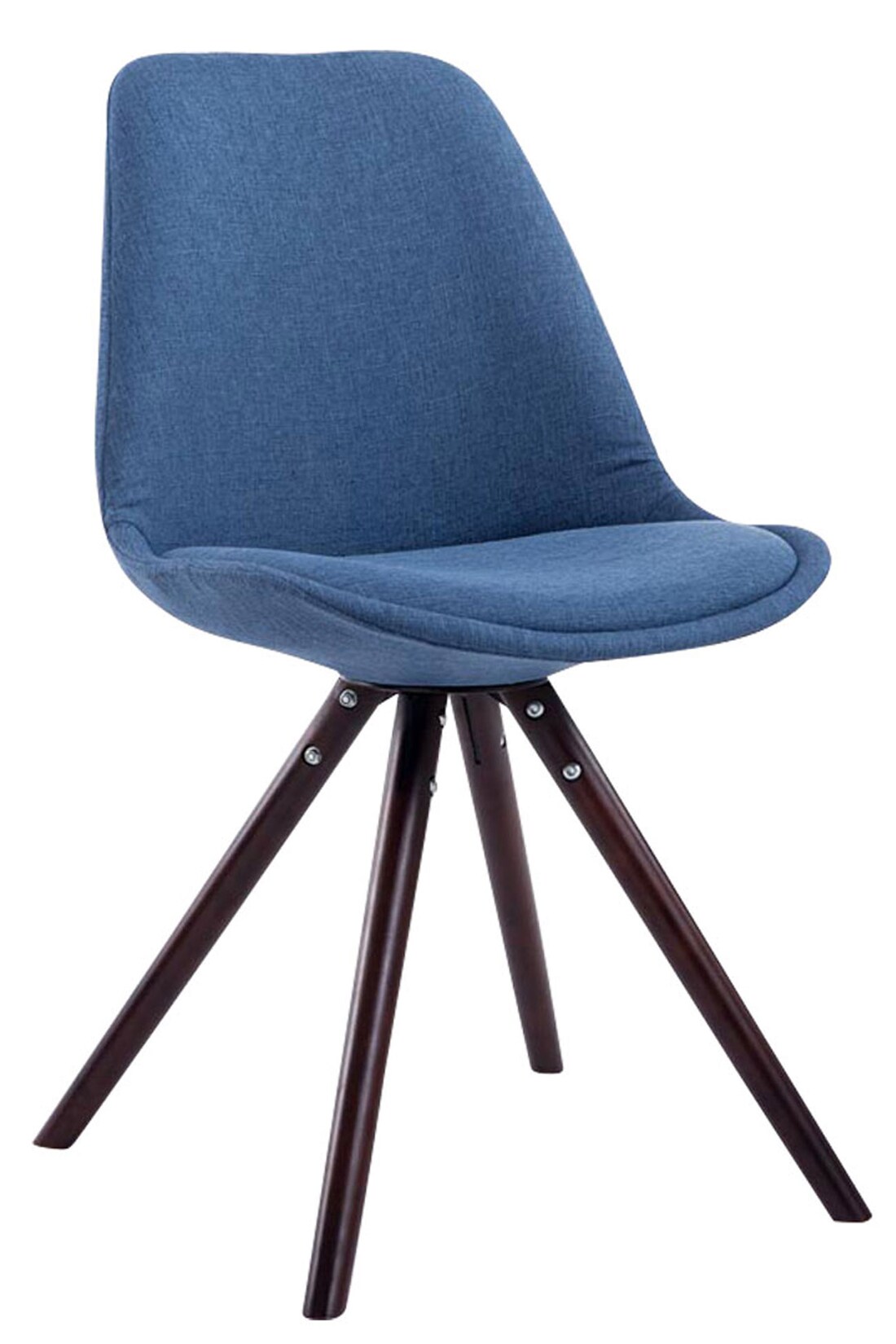 CLP Besucherstuhl Toulouse Stoff Cappuccino Rund Farbe: blau, Gestell Farbe: cappuccino