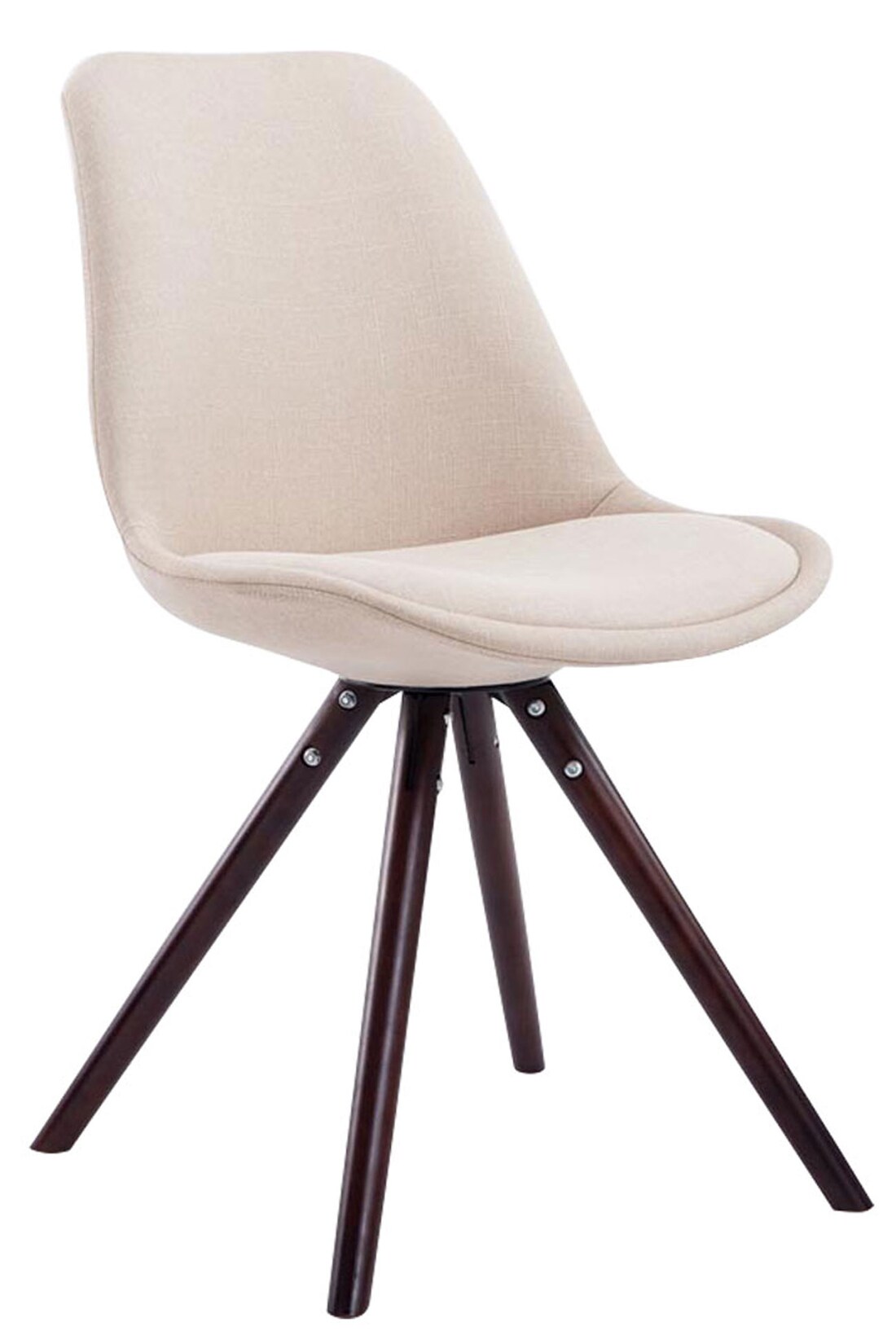 CLP Besucherstuhl Toulouse Stoff Cappuccino Rund Farbe: creme, Gestell Farbe: cappuccino