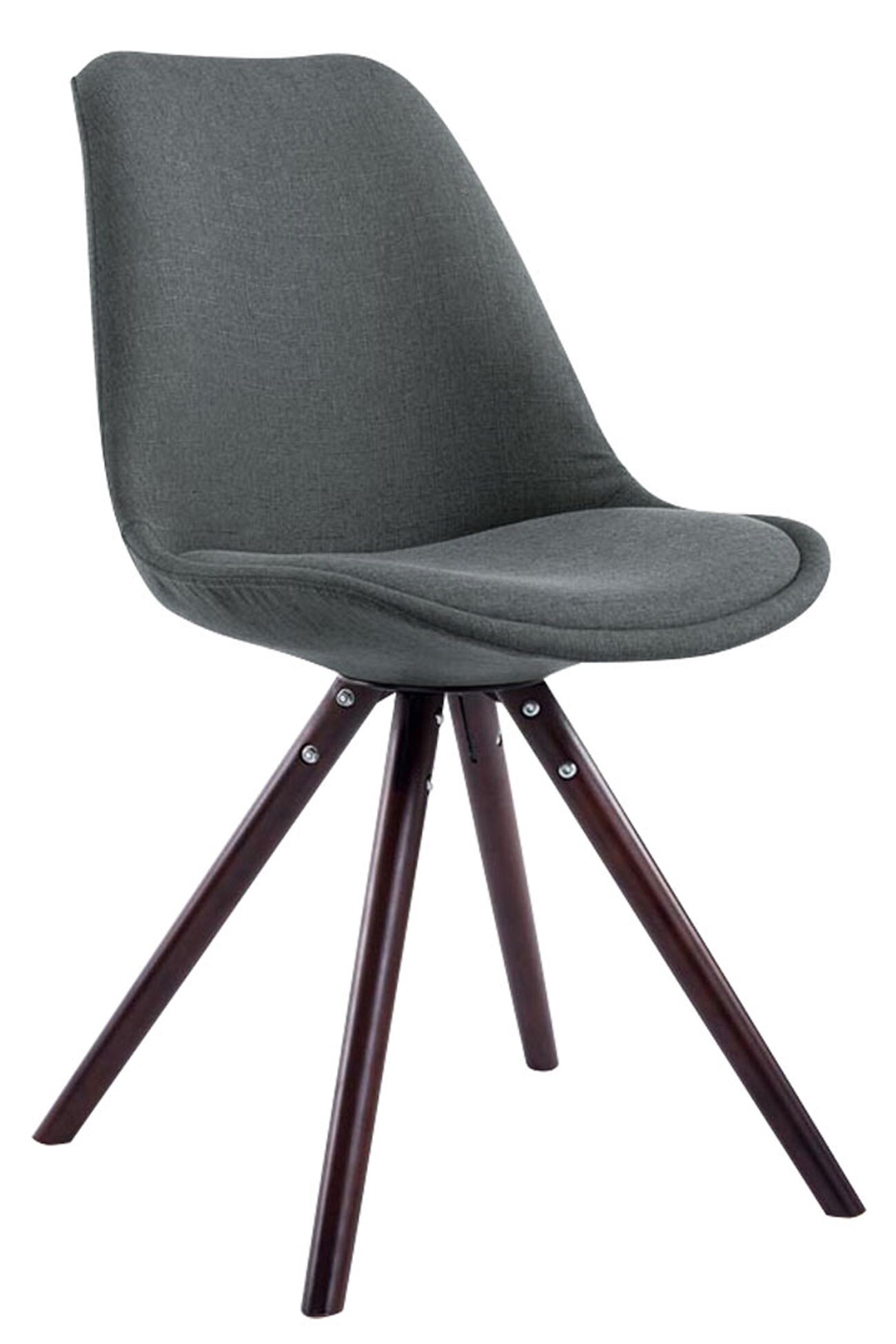 CLP Retro-Stuhl Toulouse Rund Mit Stoffbezug Und Hochwertigem Sitzpolster I Lehnstuhl Mit Stabilem Holzgestell I Sitzh&ouml;he 48 cm - Bild 1