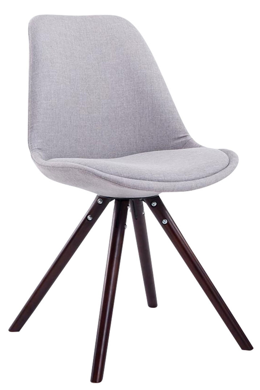 CLP Retro-Stuhl Toulouse Rund Mit Stoffbezug Und Hochwertigem Sitzpolster I Lehnstuhl Mit Stabilem Holzgestell I Sitzhöhe 48 cm