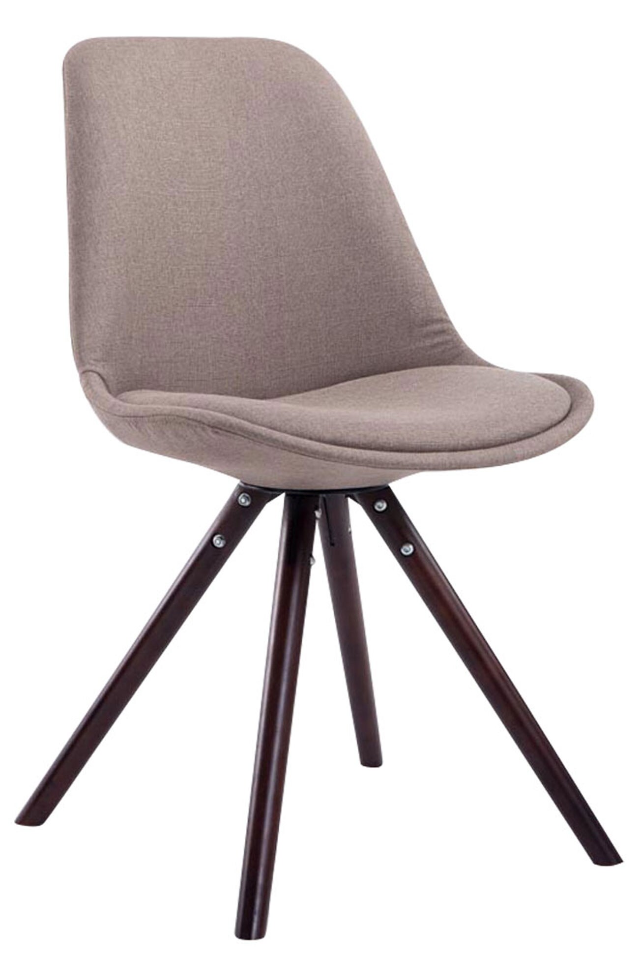 CLP Retro-Stuhl Toulouse Rund Mit Stoffbezug Und Hochwertigem Sitzpolster I Lehnstuhl Mit Stabilem Holzgestell I Sitzh&ouml;he 48 cm - Bild 1